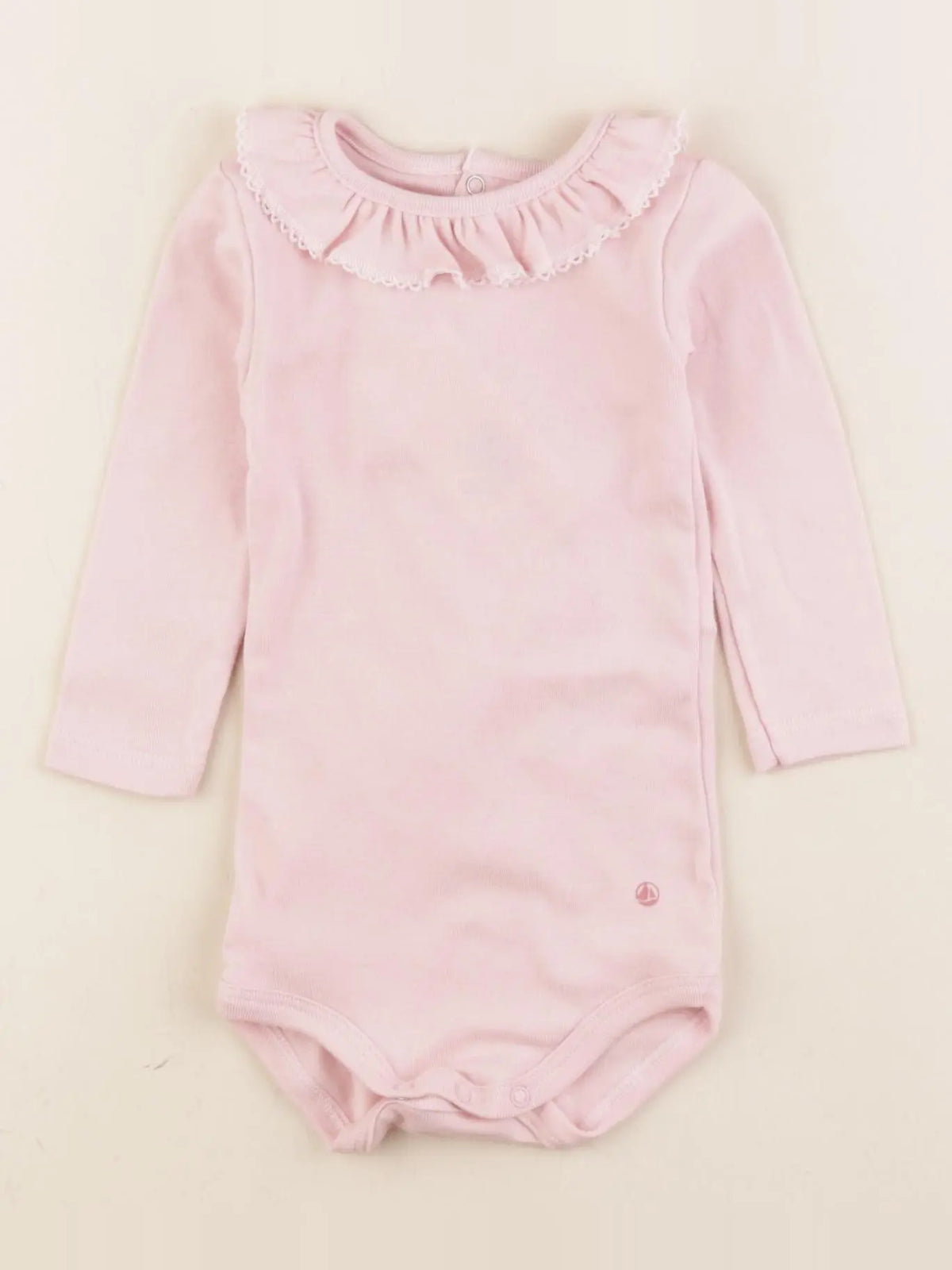 Petit Bateau - body à col rose - 3 mois