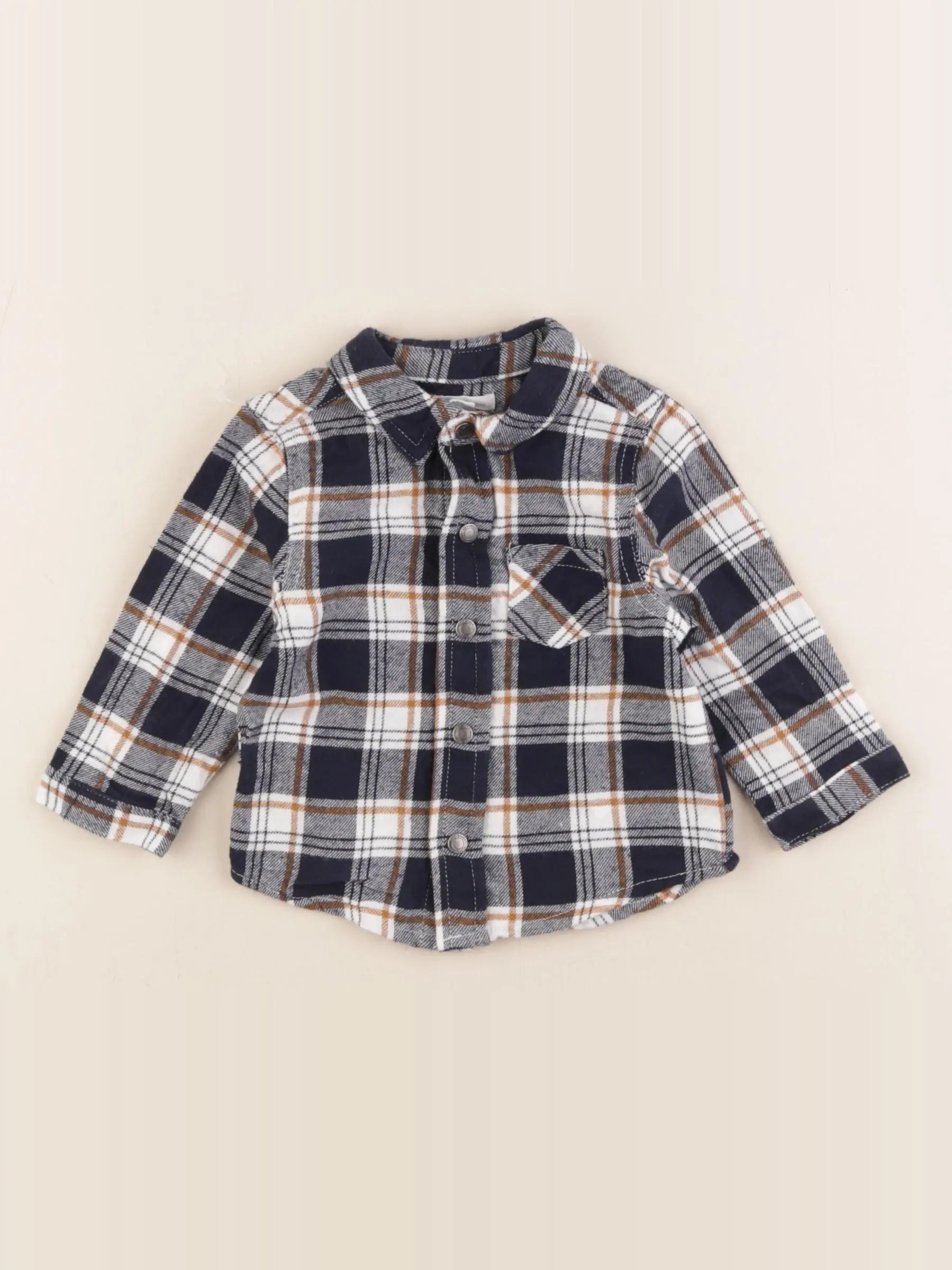Vertbaudet - chemise bleu - 6 mois