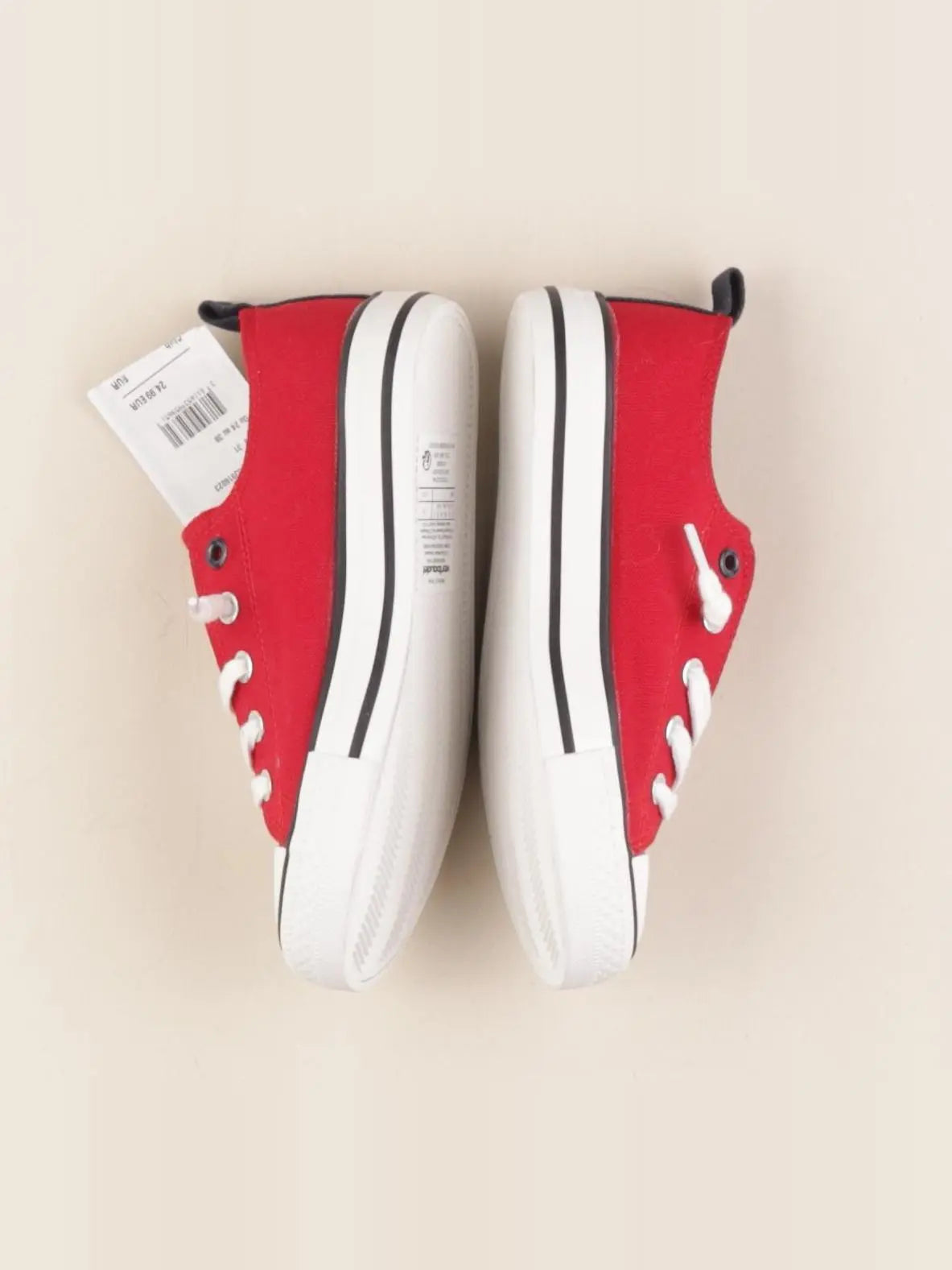 Vertbaudet - tennis à scratch/ lacets rouge - pointure 31