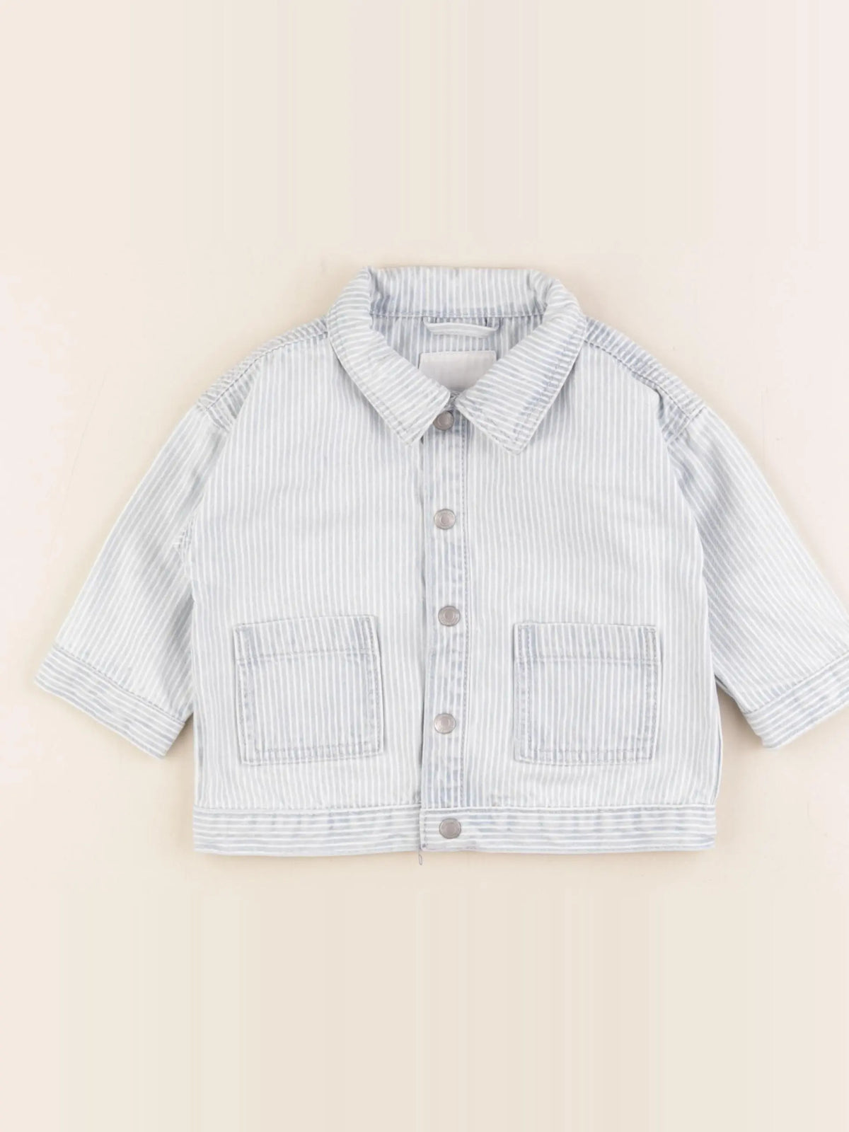 Vertbaudet - chemise bleu, blanc - 12 mois