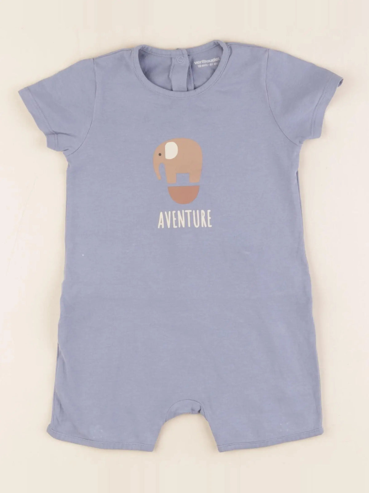 Vertbaudet - pyjama coton bleu - 12 mois