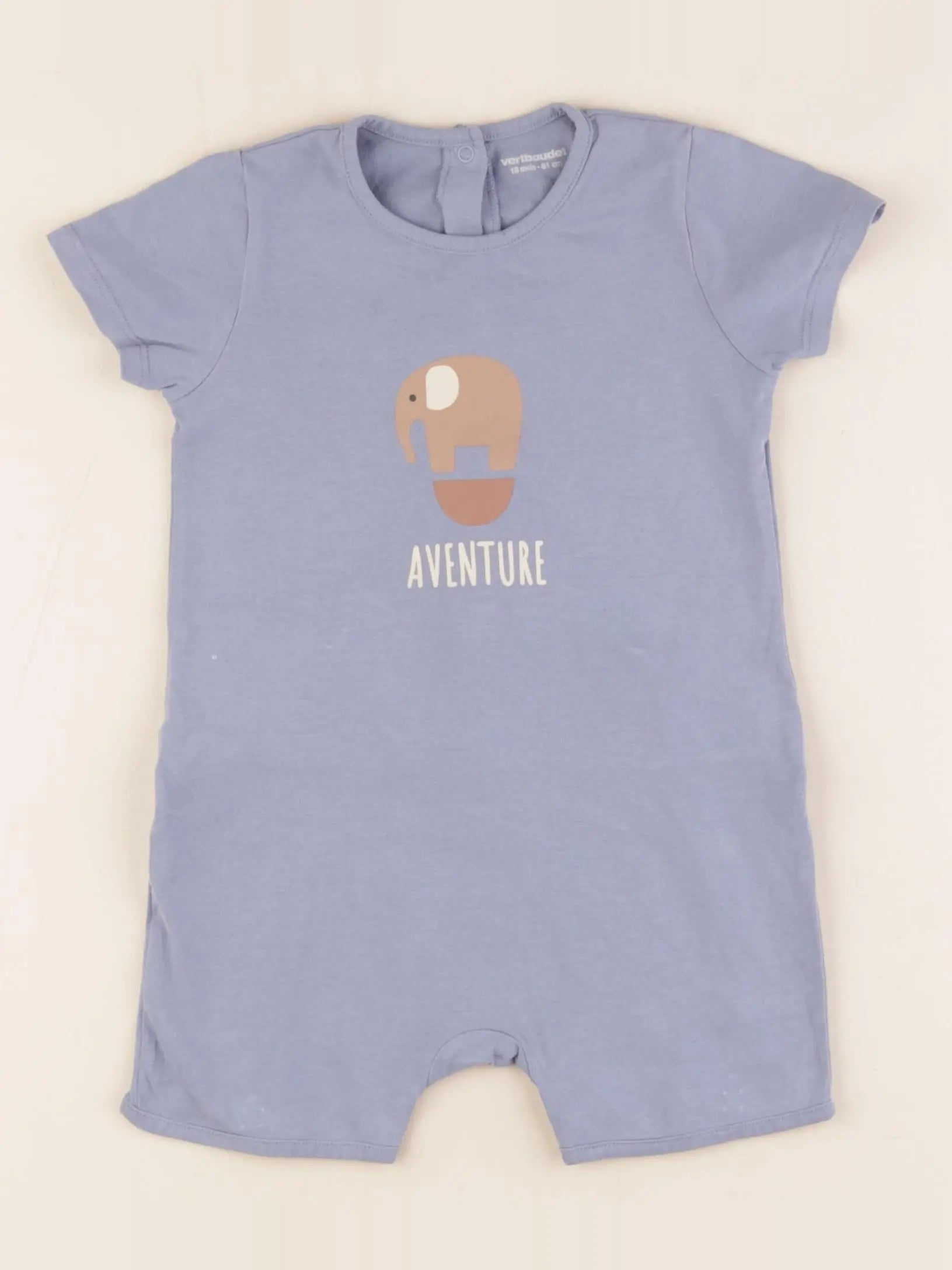 Vertbaudet - pyjama coton bleu - 12 mois