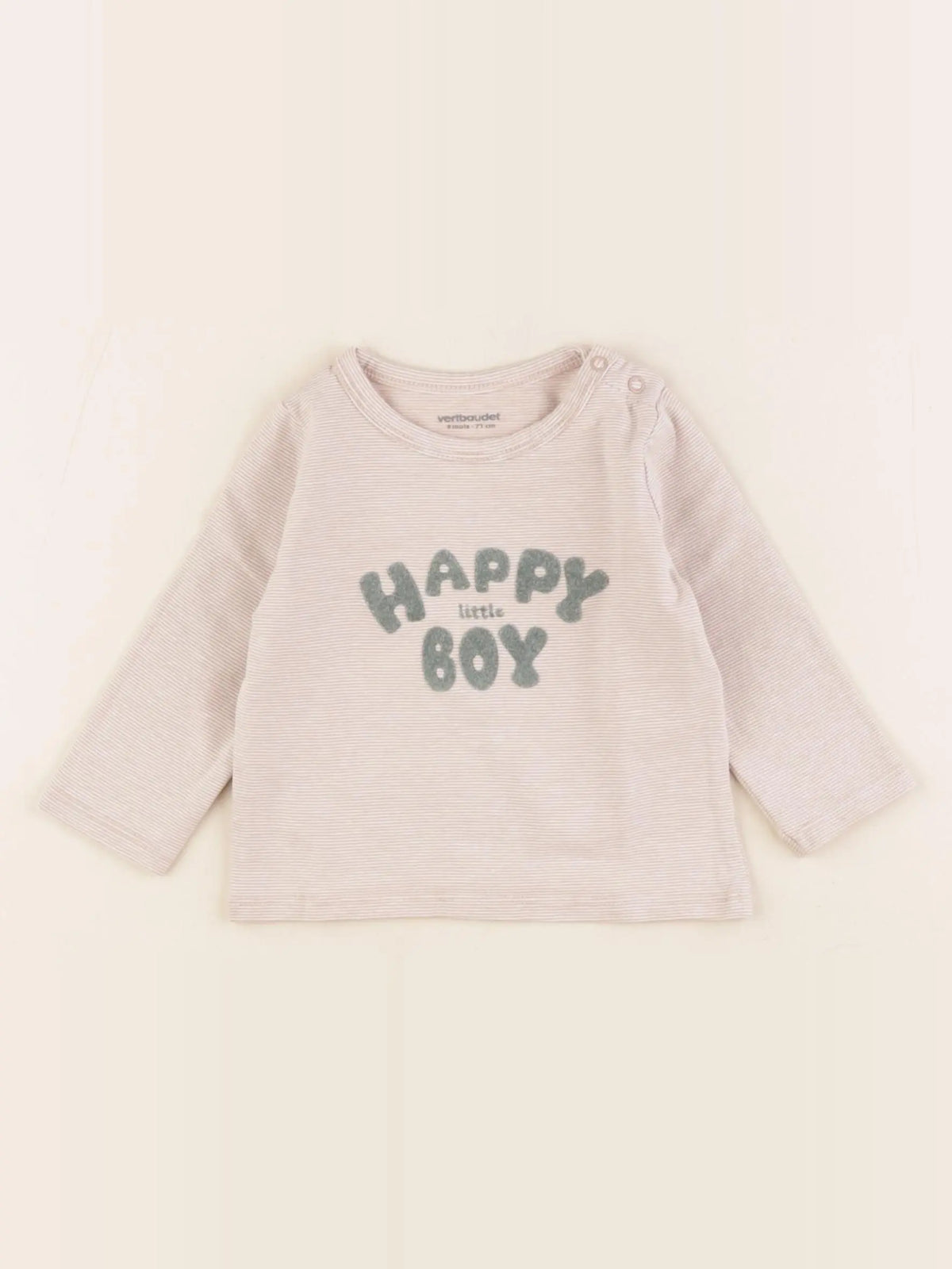 Vertbaudet - tee-shirt beige - 9 mois