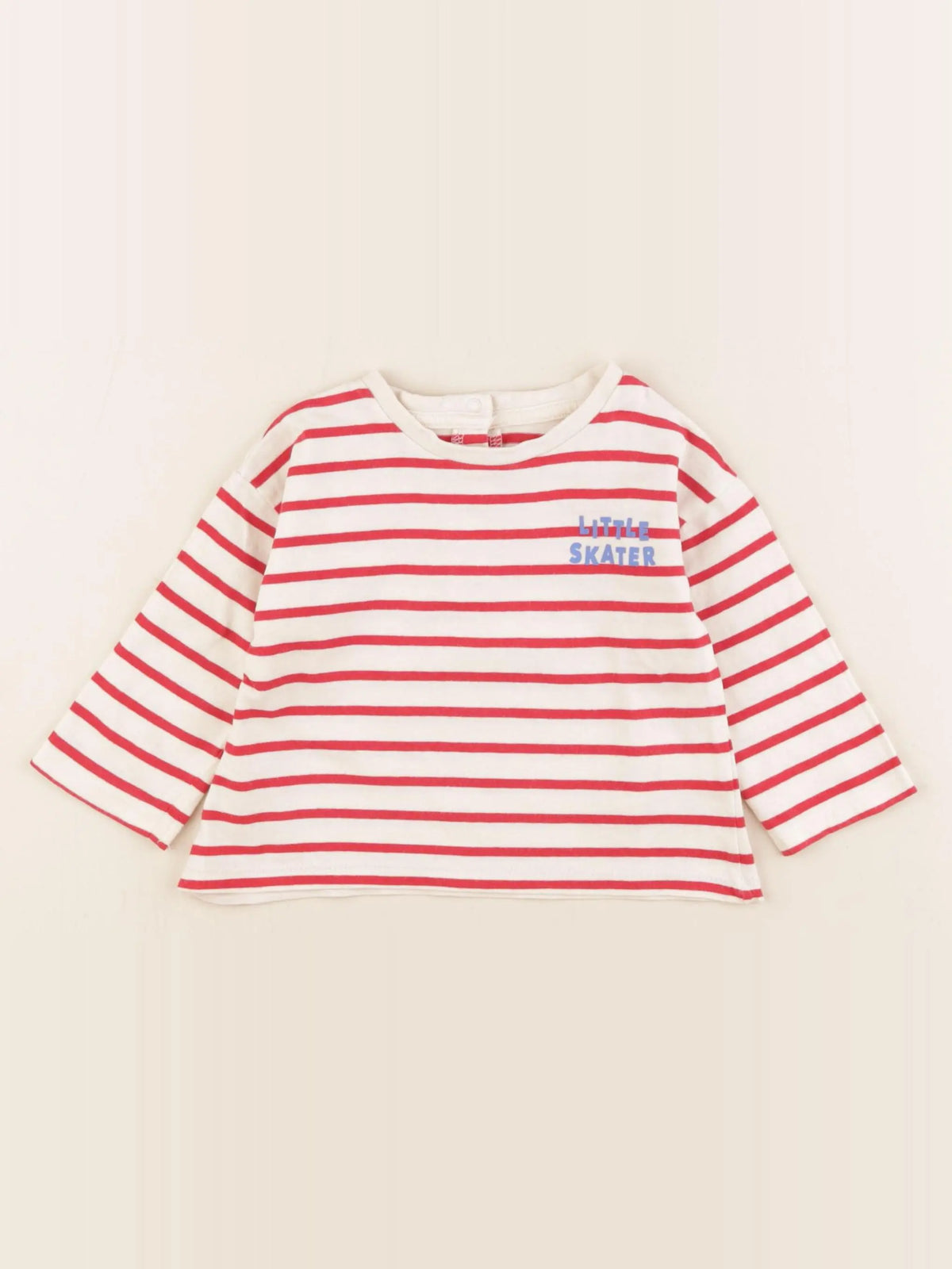 Vertbaudet - tee-shirt beige, rouge - 12 mois