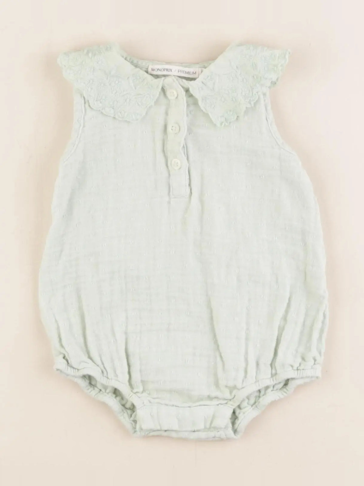 Monoprix - combinaison vert - 6 mois