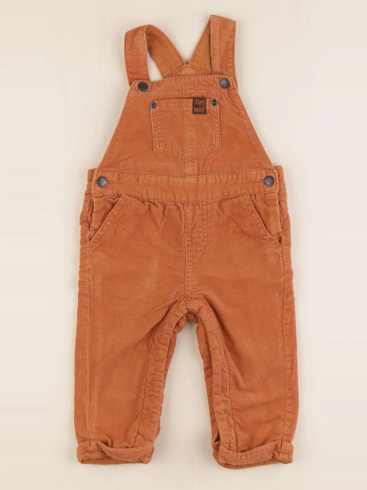 Vertbaudet - salopette orange - 6/9 mois