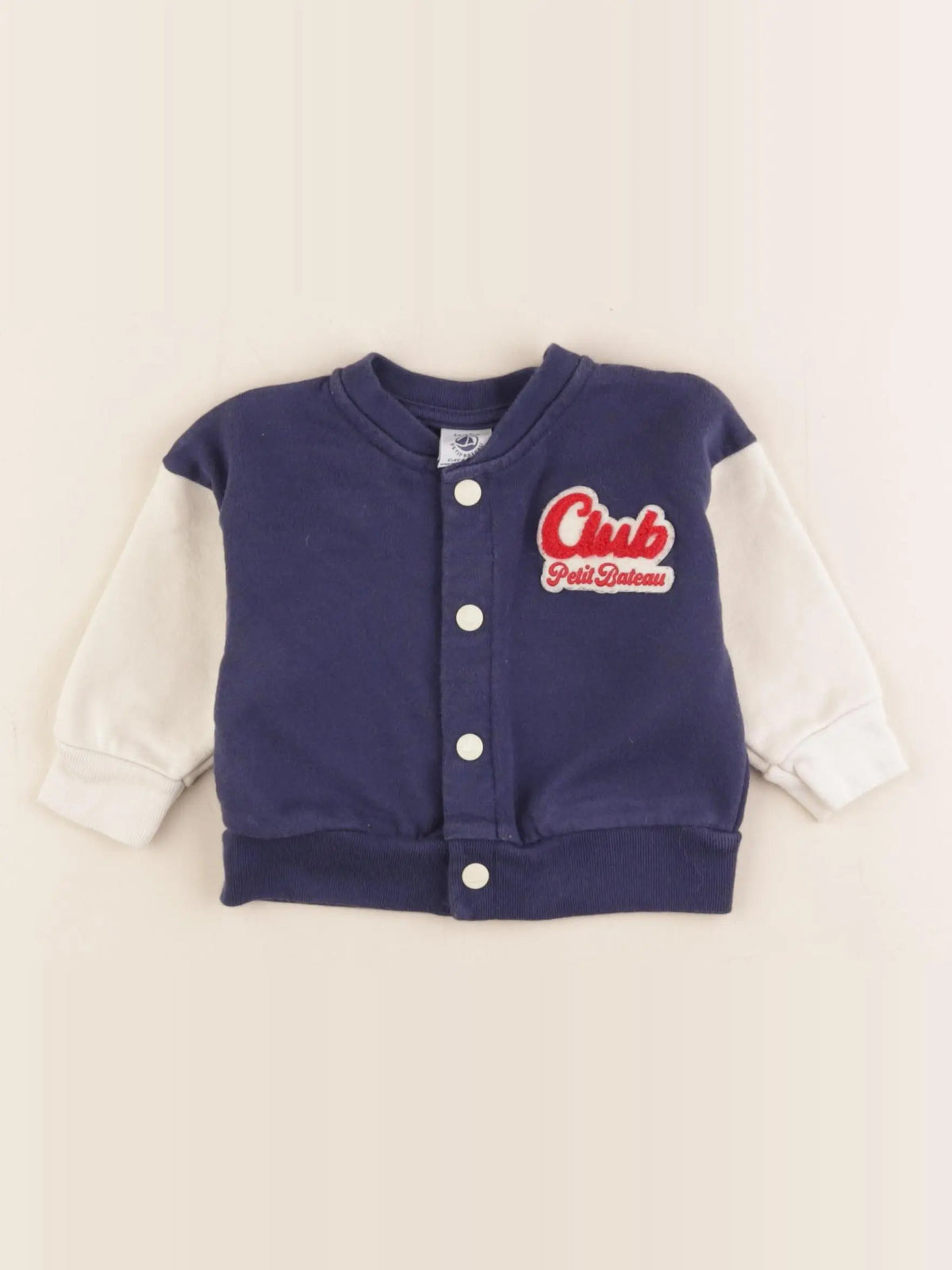Petit Bateau - sweat bleu - 6 mois