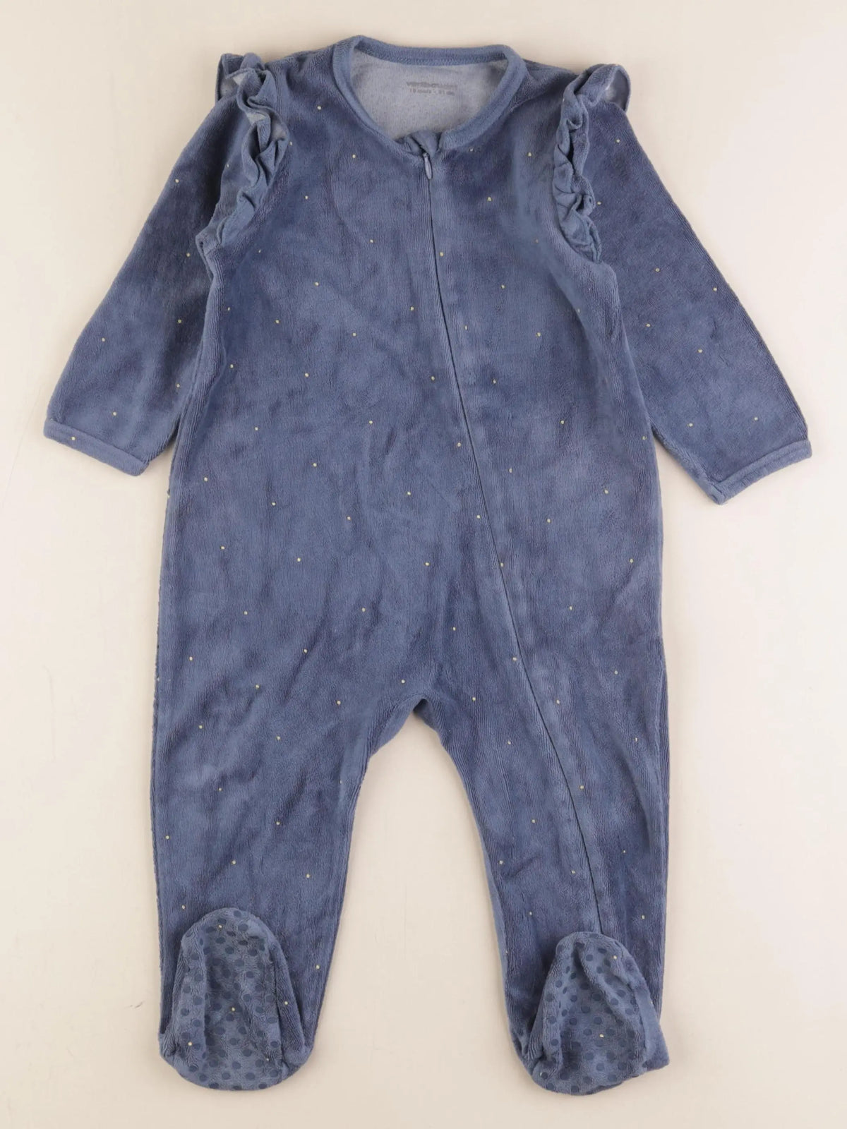 Vertbaudet - pyjama velours bleu - 18 mois
