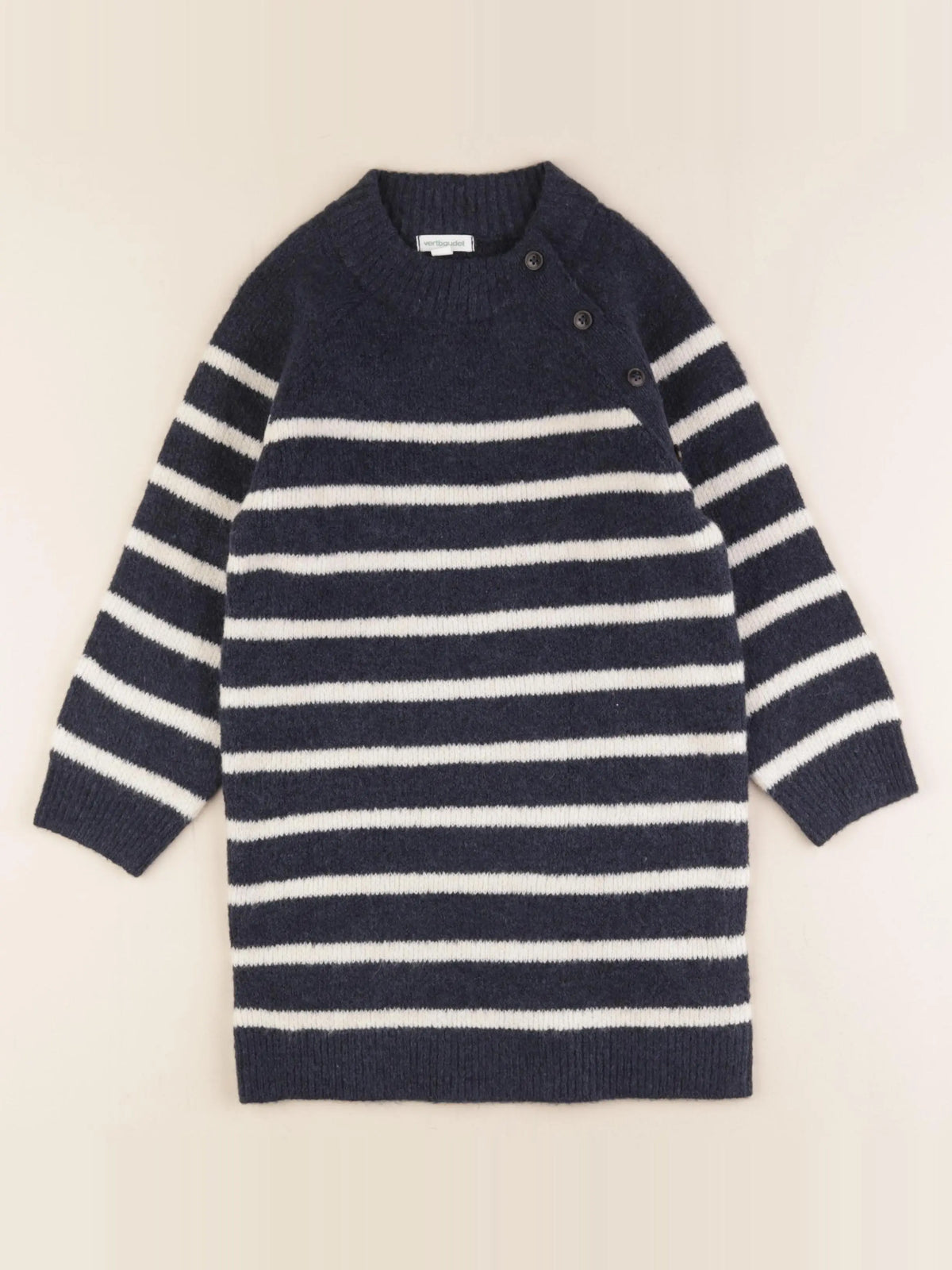 Vertbaudet - robe bleu, blanc - 6 ans