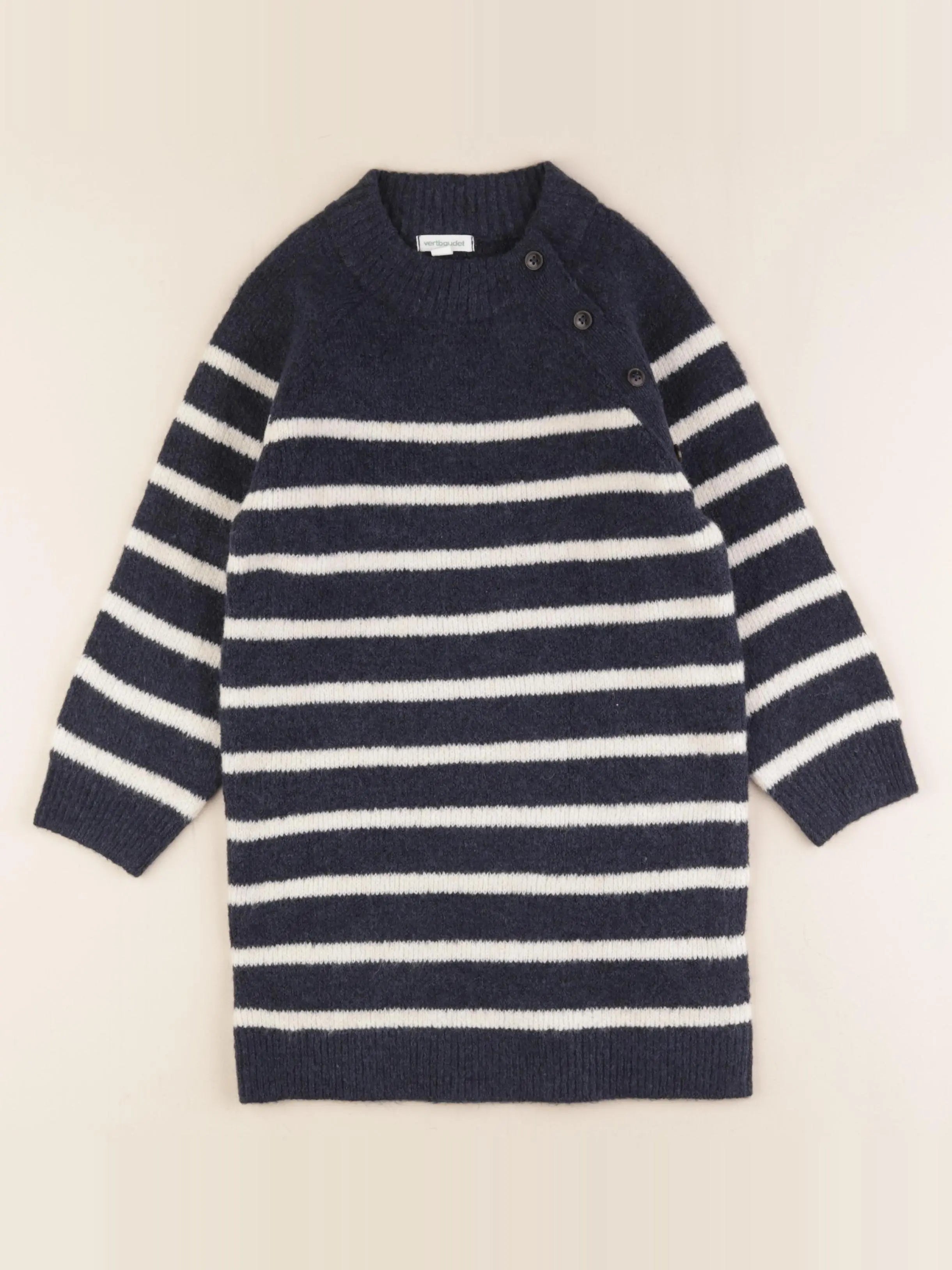 Vertbaudet - robe bleu, blanc - 6 ans