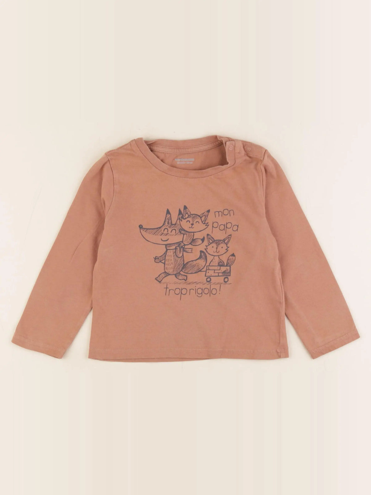Vertbaudet - tee-shirt marron - 24 mois