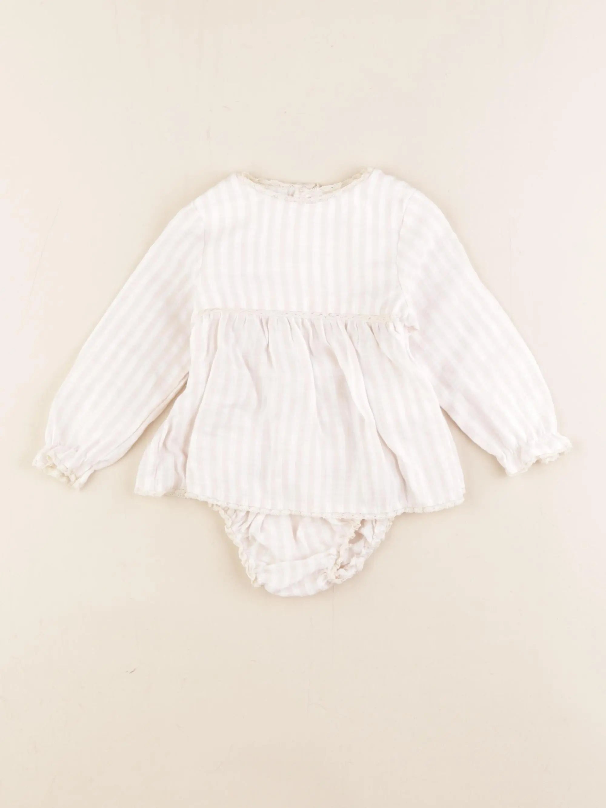 Zara - robe rose, blanc - 6/9 mois
