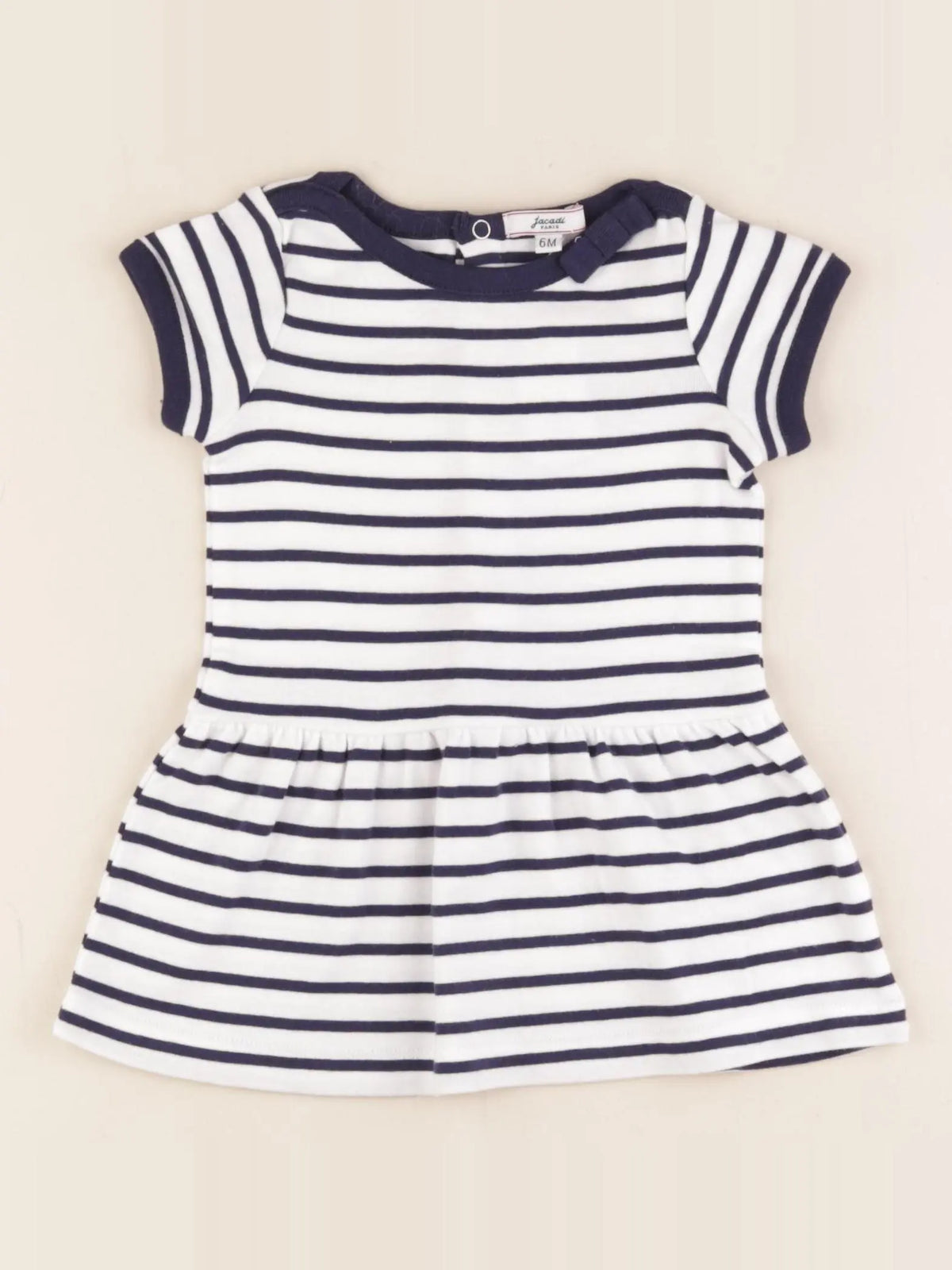 Jacadi - robe blanc, bleu - 6 mois