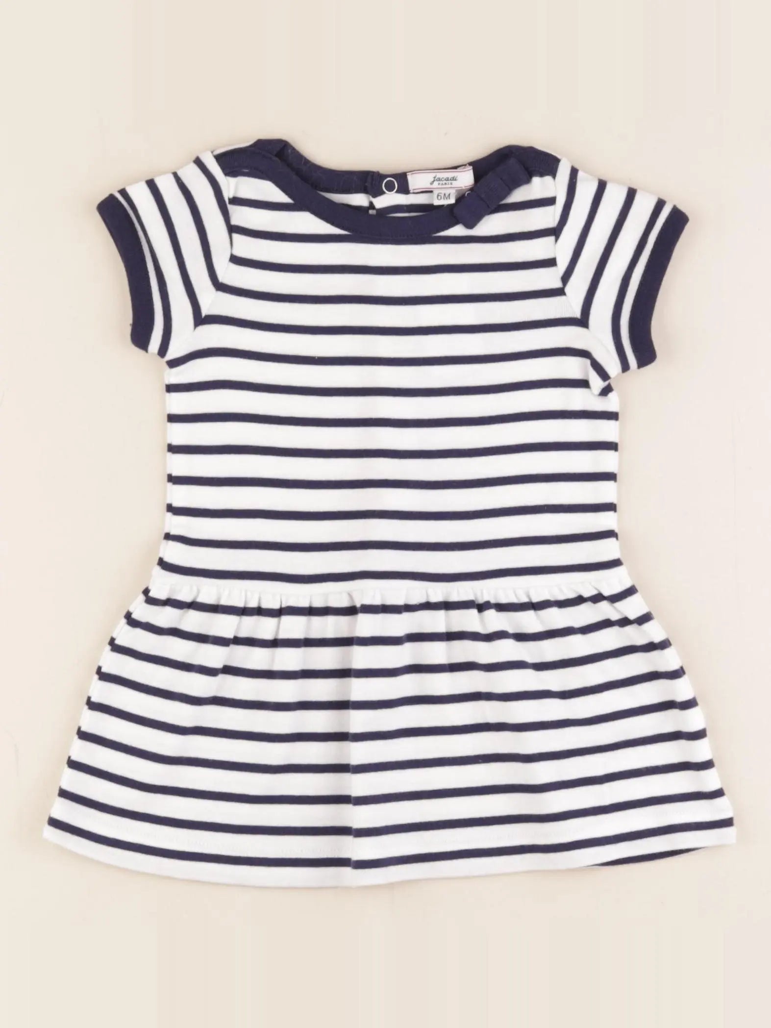 Jacadi - robe blanc, bleu - 6 mois
