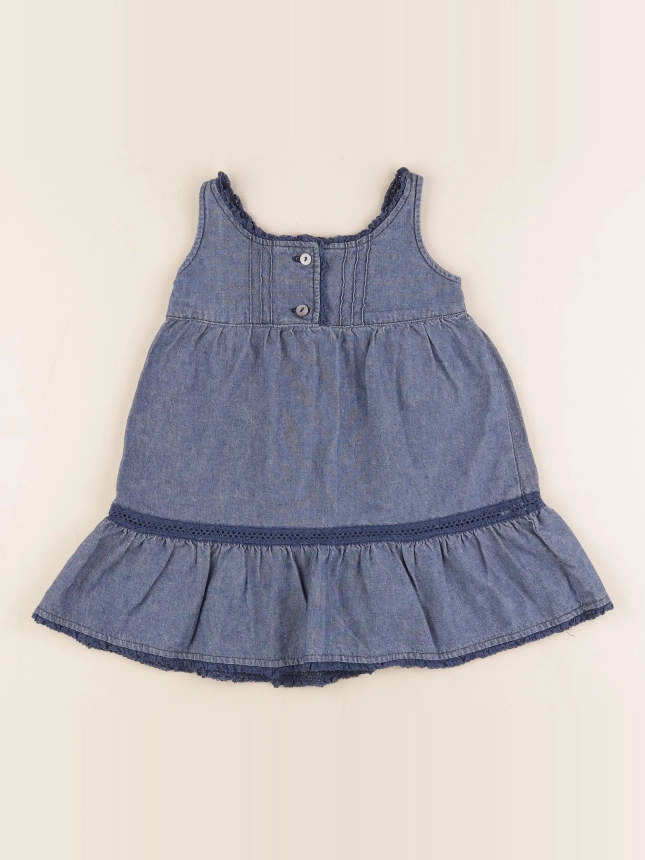 Petit Bateau - robe bleu - 6 mois