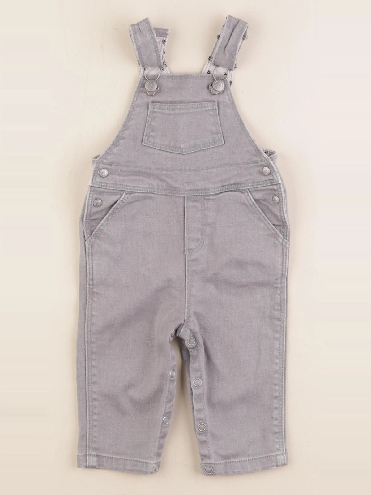 Petit Bateau - salopette gris - 3 mois