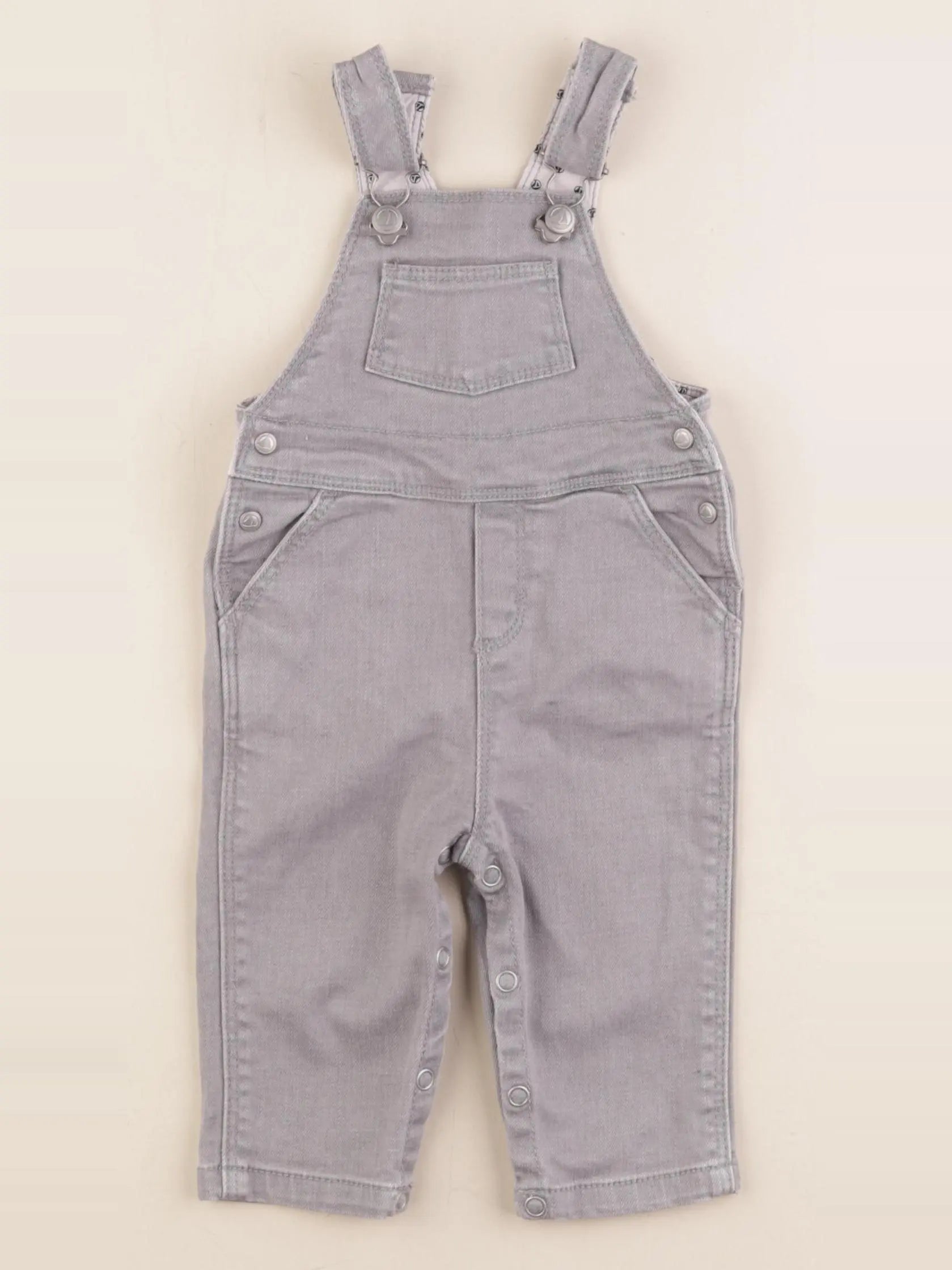 Petit Bateau - salopette gris - 3 mois