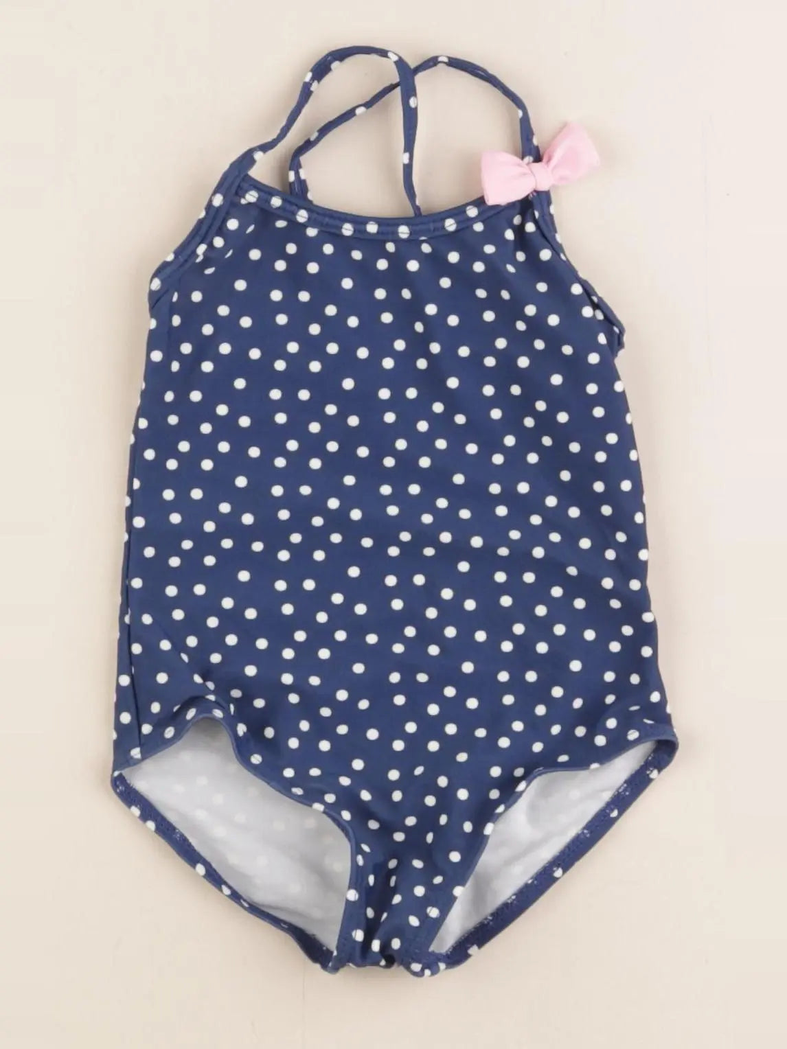Vertbaudet - maillot de bain bleu, blanc - 2 ans