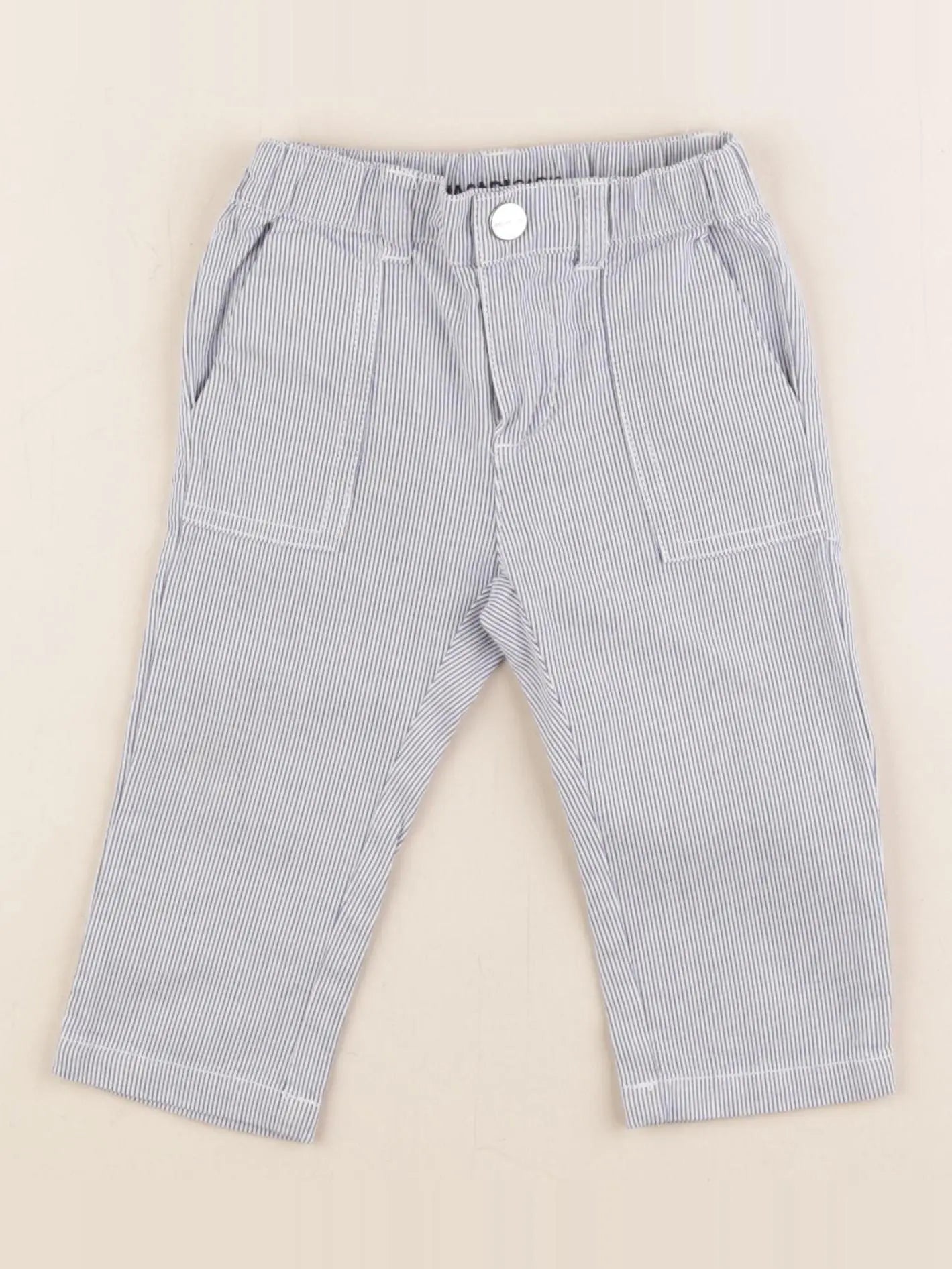 Jacadi - pantalon bleu, blanc - 12 mois