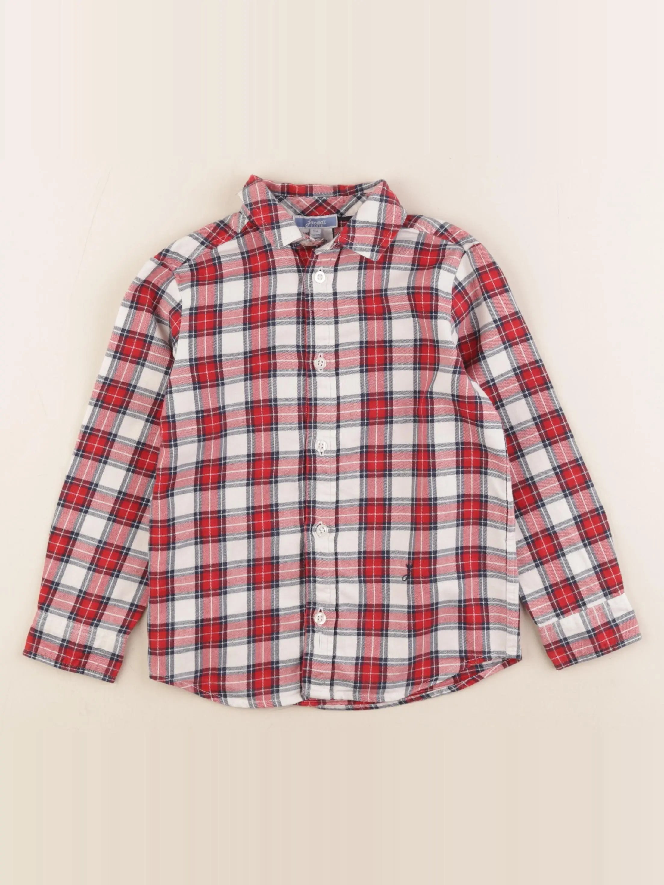 Jacadi - chemise rouge, blanc - 5 ans