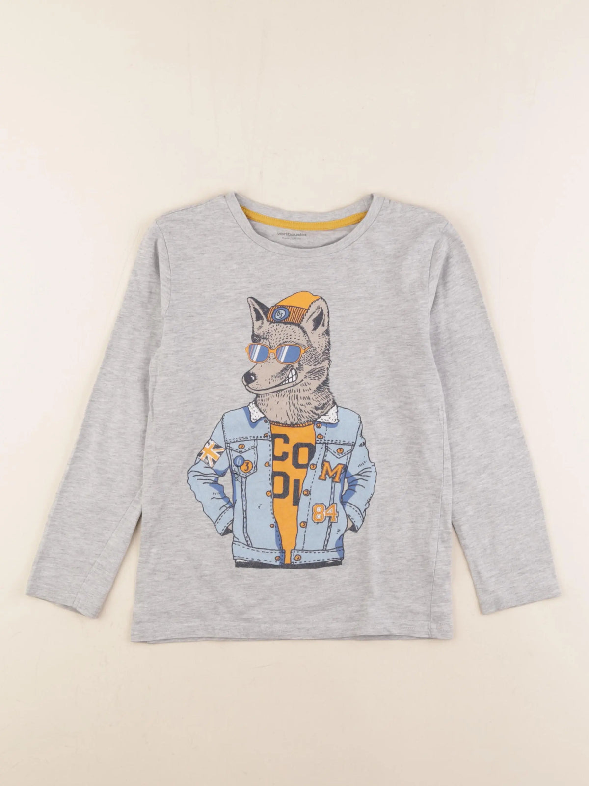 Vertbaudet - tee-shirt gris - 8 ans