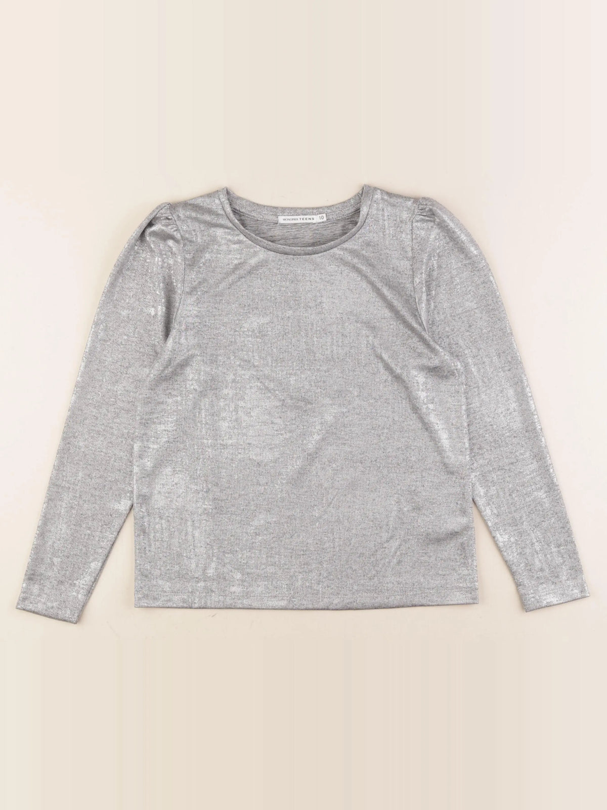 Monoprix - tee-shirt argent - 10 ans