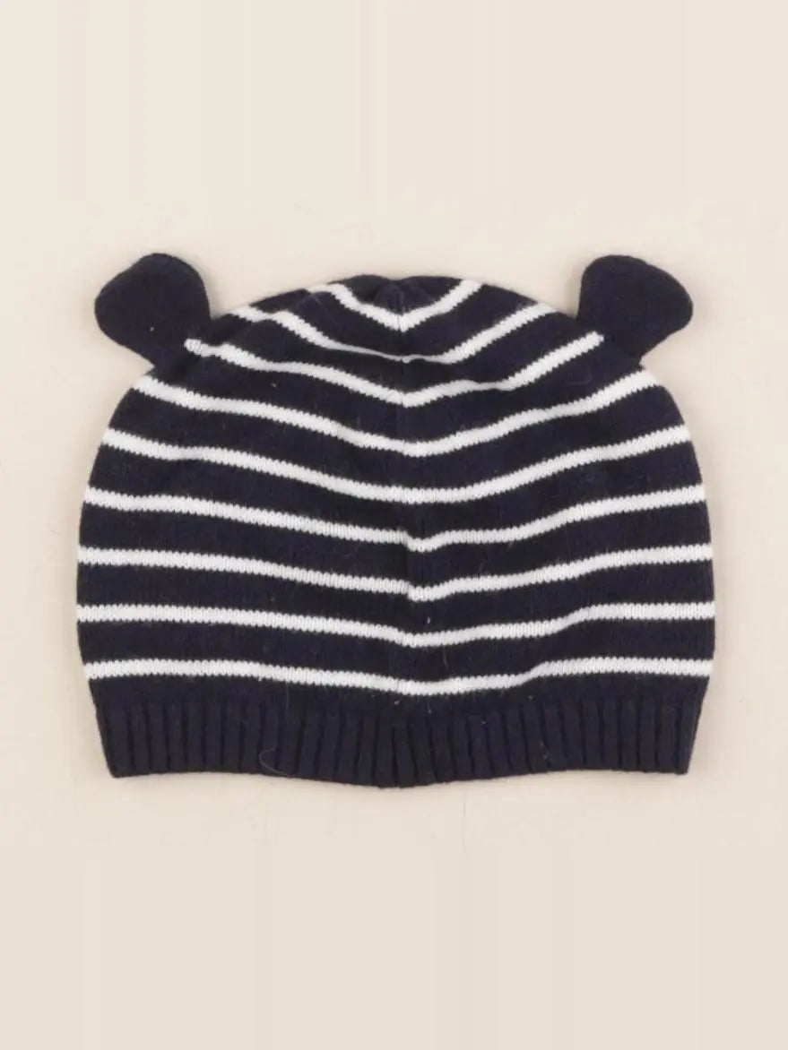 Petit Bateau - bonnet bleu, blanc - 12/24 mois
