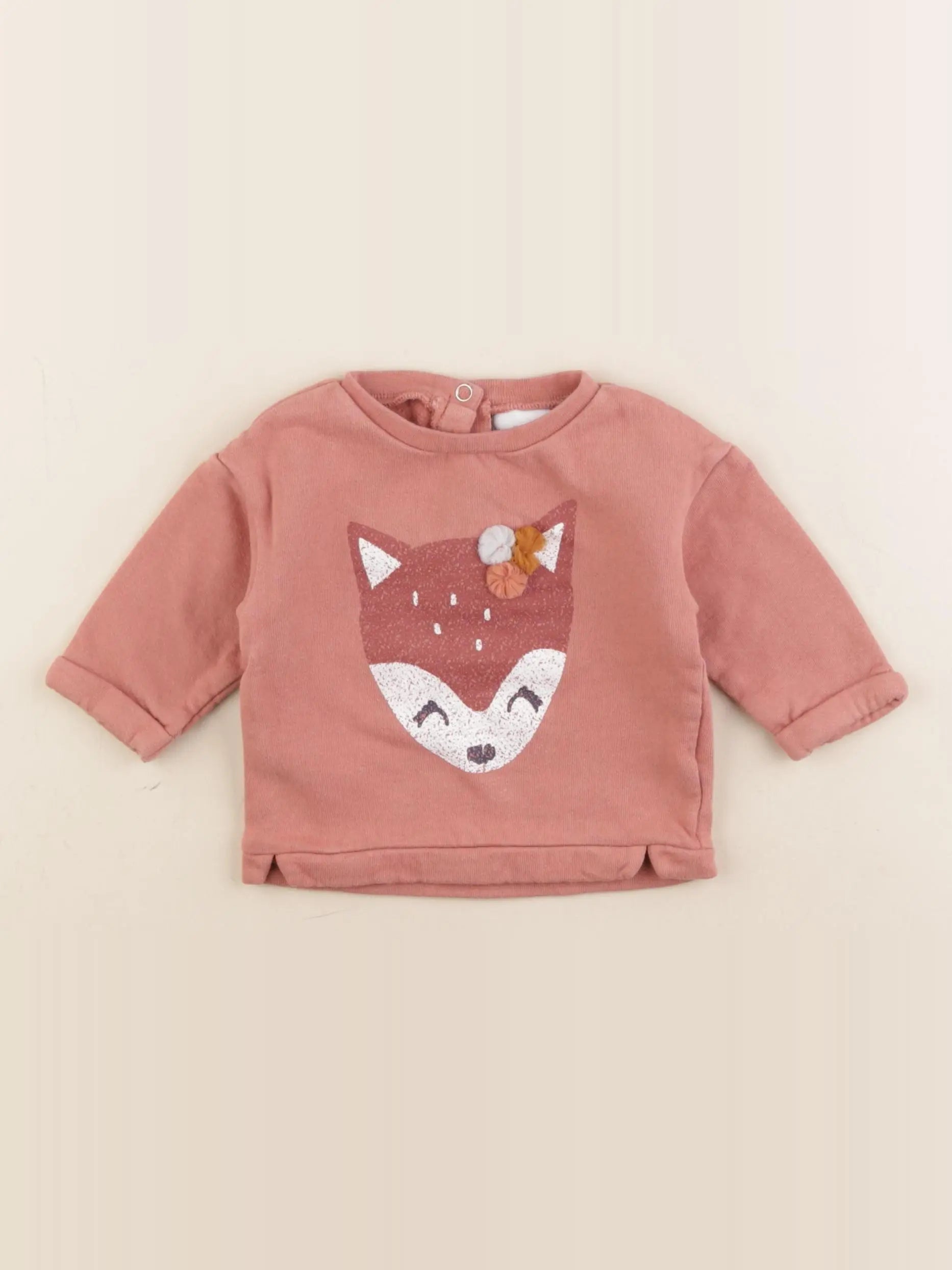 Vertbaudet - sweat rose - 3 mois