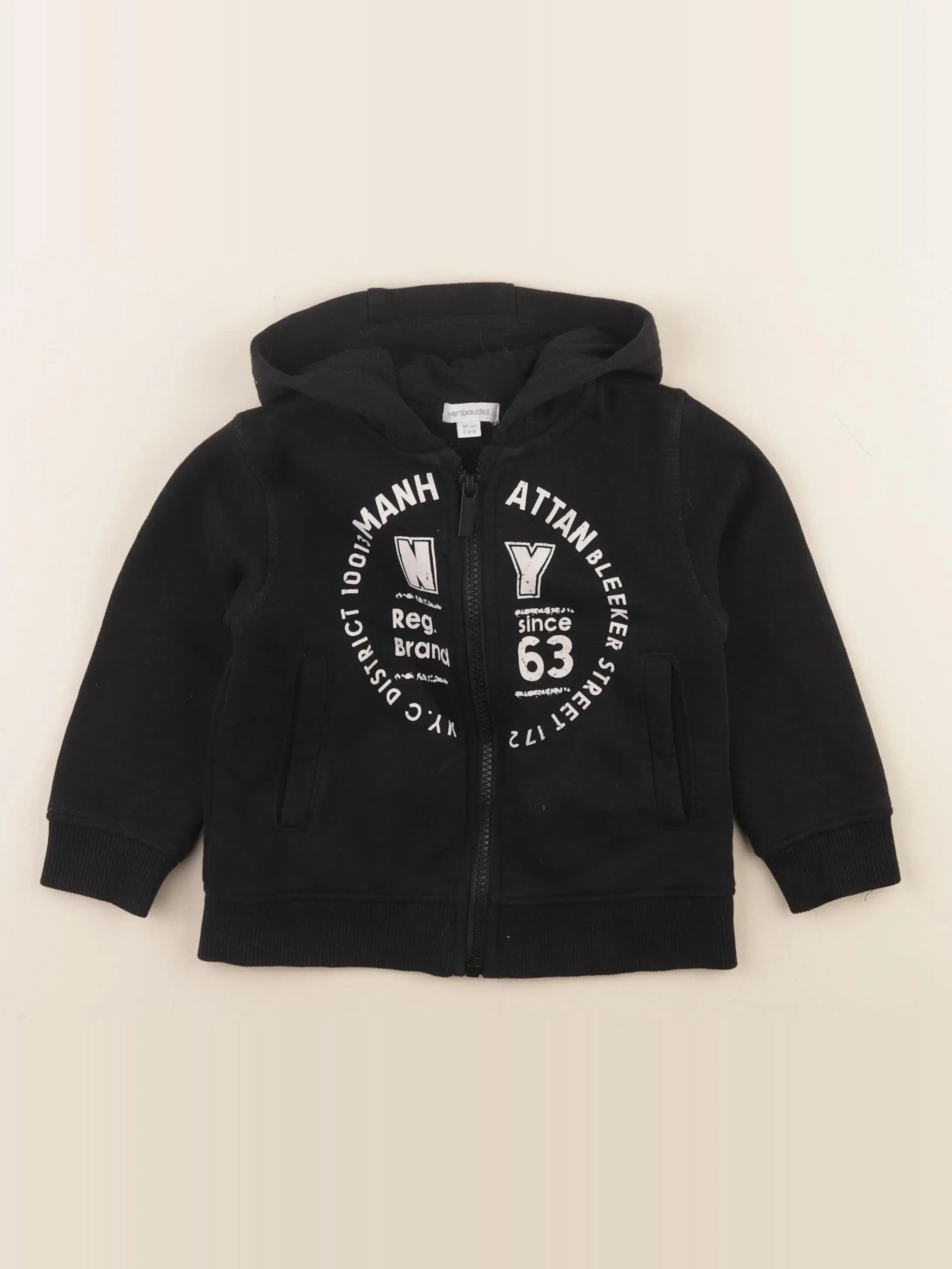 Vertbaudet - sweat noir - 3 ans