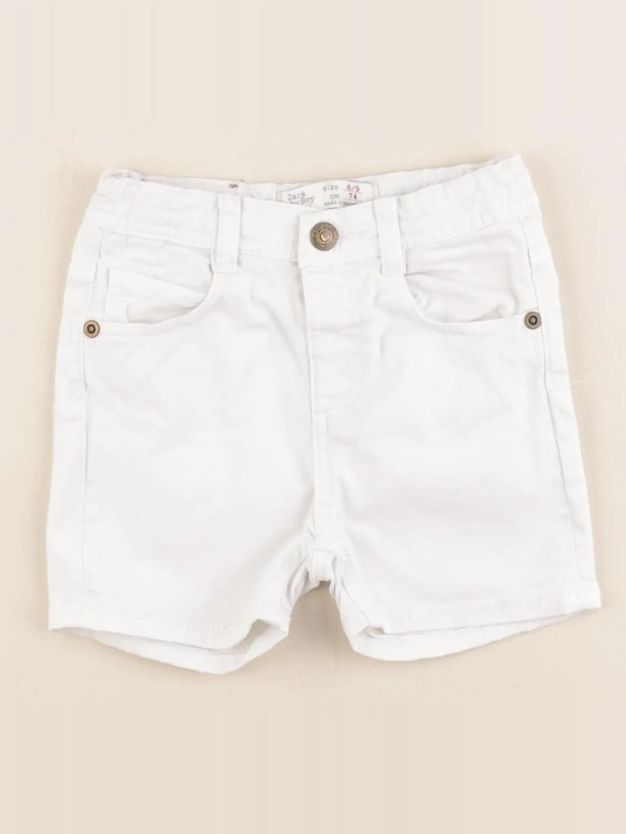 Zara - short blanc - 6/9 mois