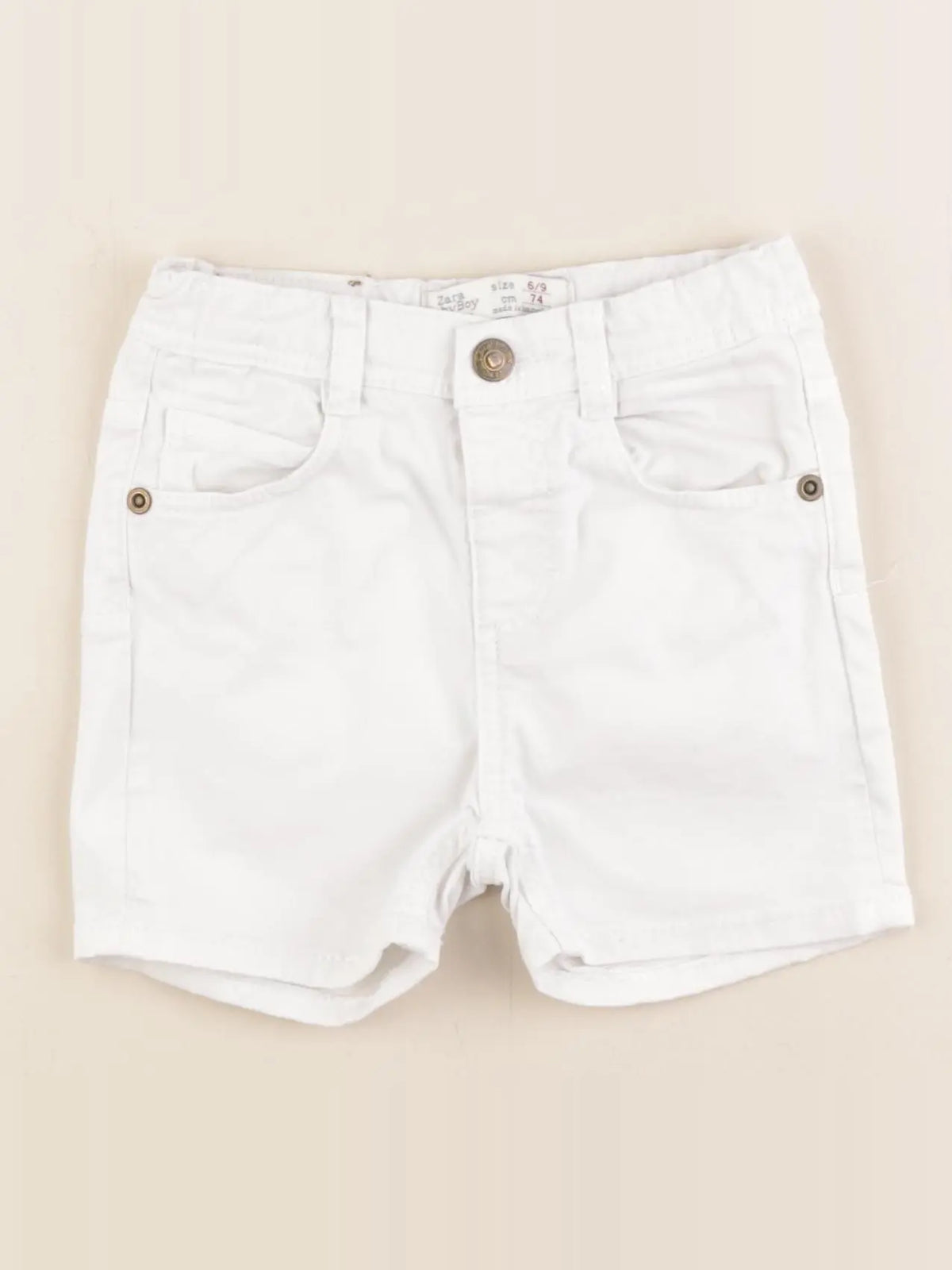Zara - short blanc - 6/9 mois