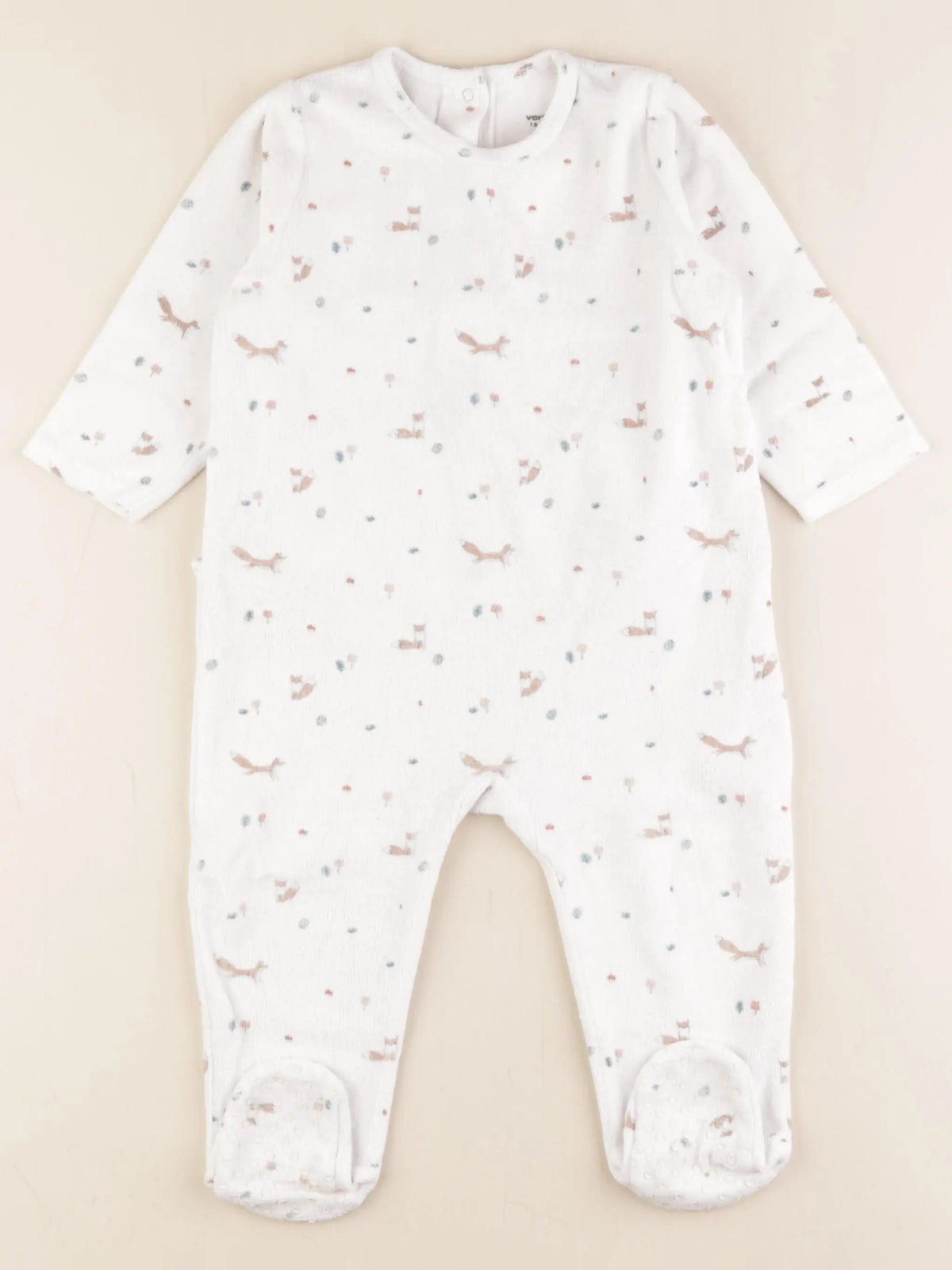 Vertbaudet - pyjama velours blanc - 18 mois