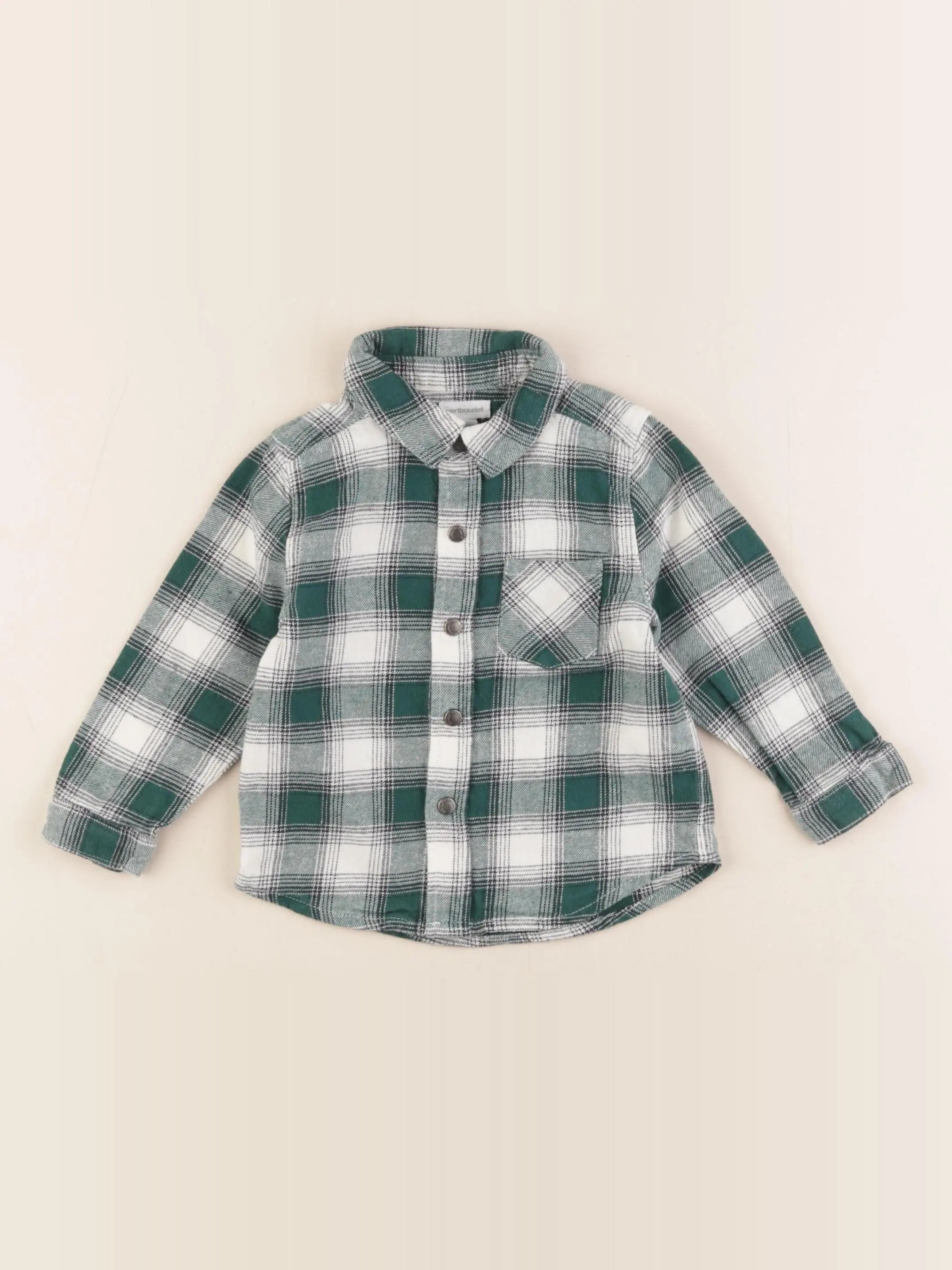 Vertbaudet - chemise blanc, vert - 18 mois