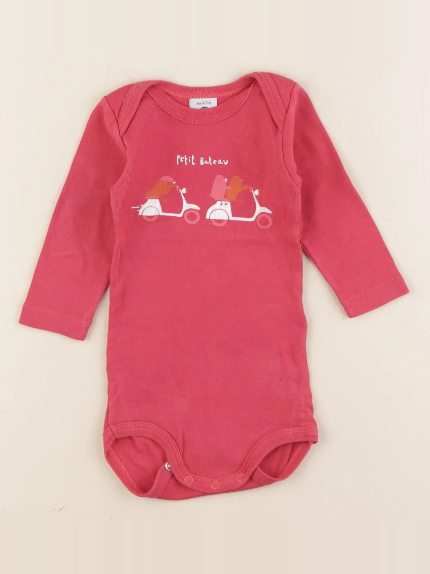 Petit Bateau - body rose - 6 mois
