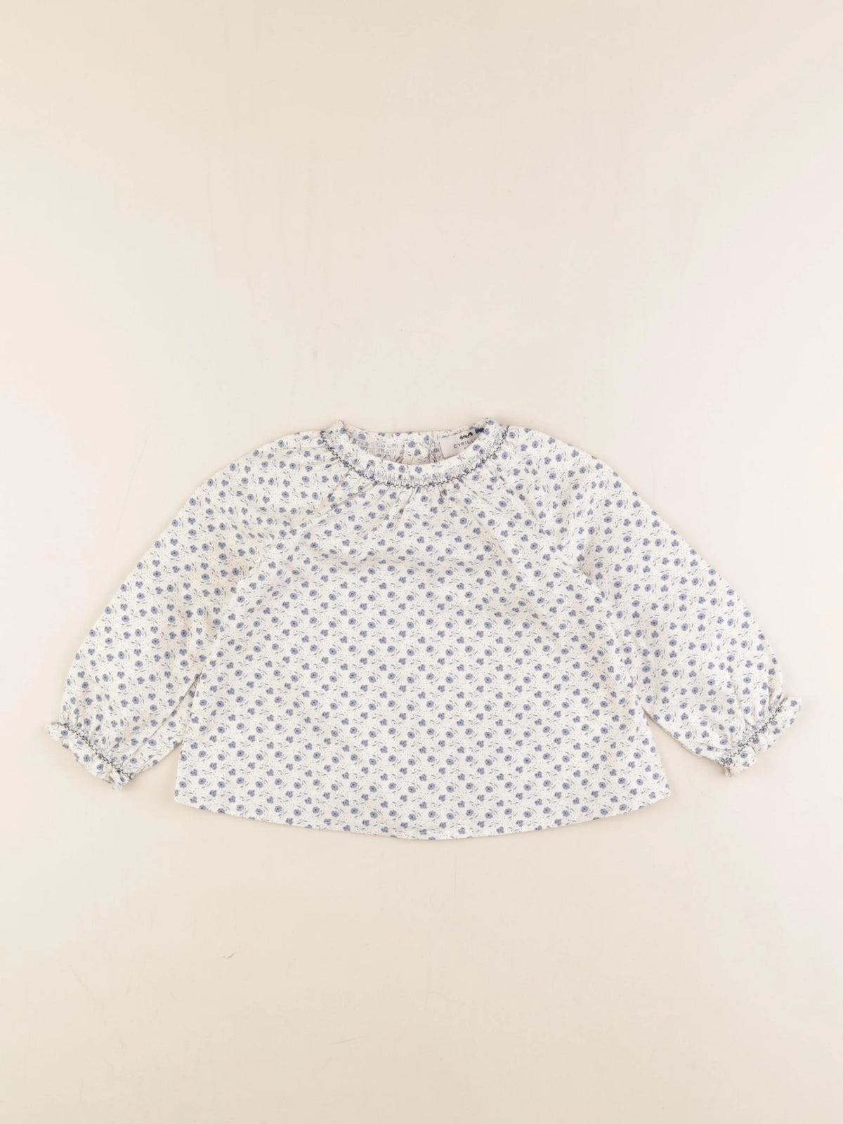 Cyrillus - blouse blanc, bleu - 18 mois