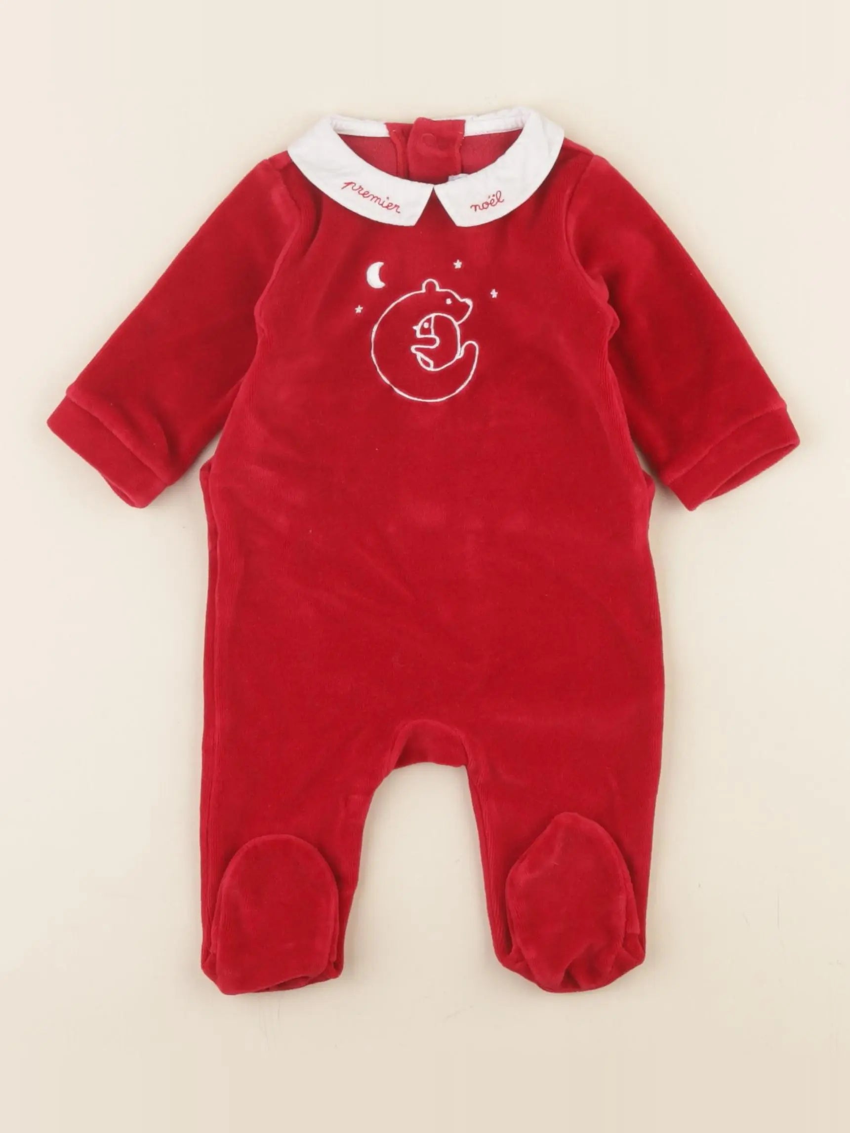 Jacadi - pyjama velours rouge - 3 mois