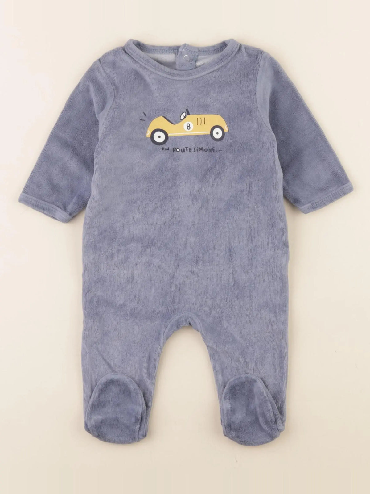 Vertbaudet - pyjama velours bleu - 3 mois