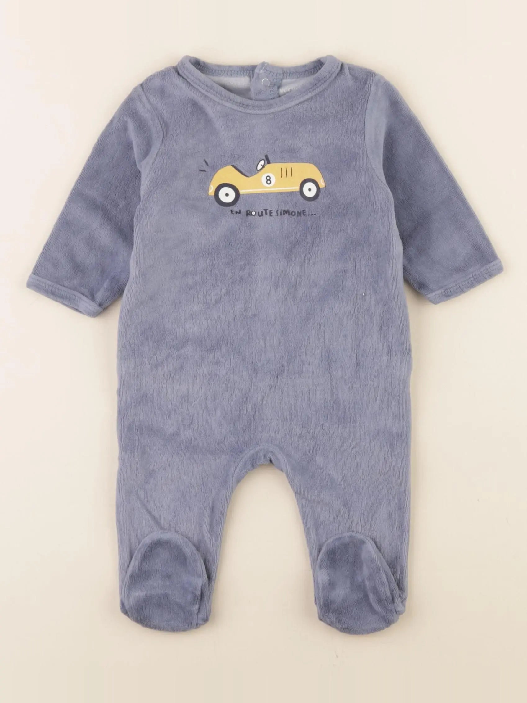 Vertbaudet - pyjama velours bleu - 3 mois