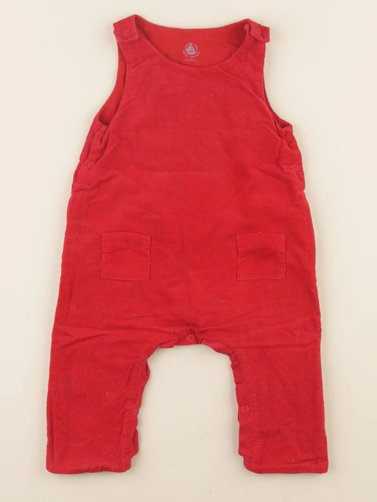 Petit Bateau - salopette rouge - 3 mois