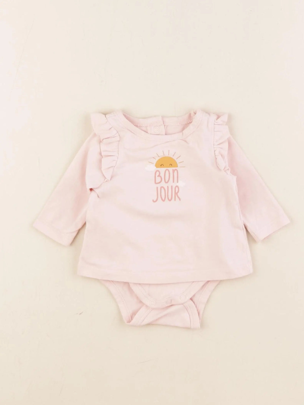 Vertbaudet - body tee-shirt rose - 6 mois