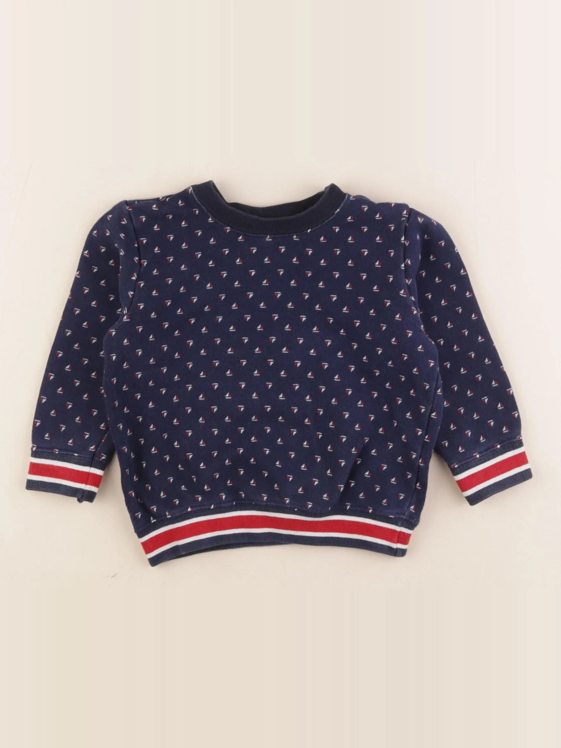 Petit Bateau - sweat bleu - 24 mois