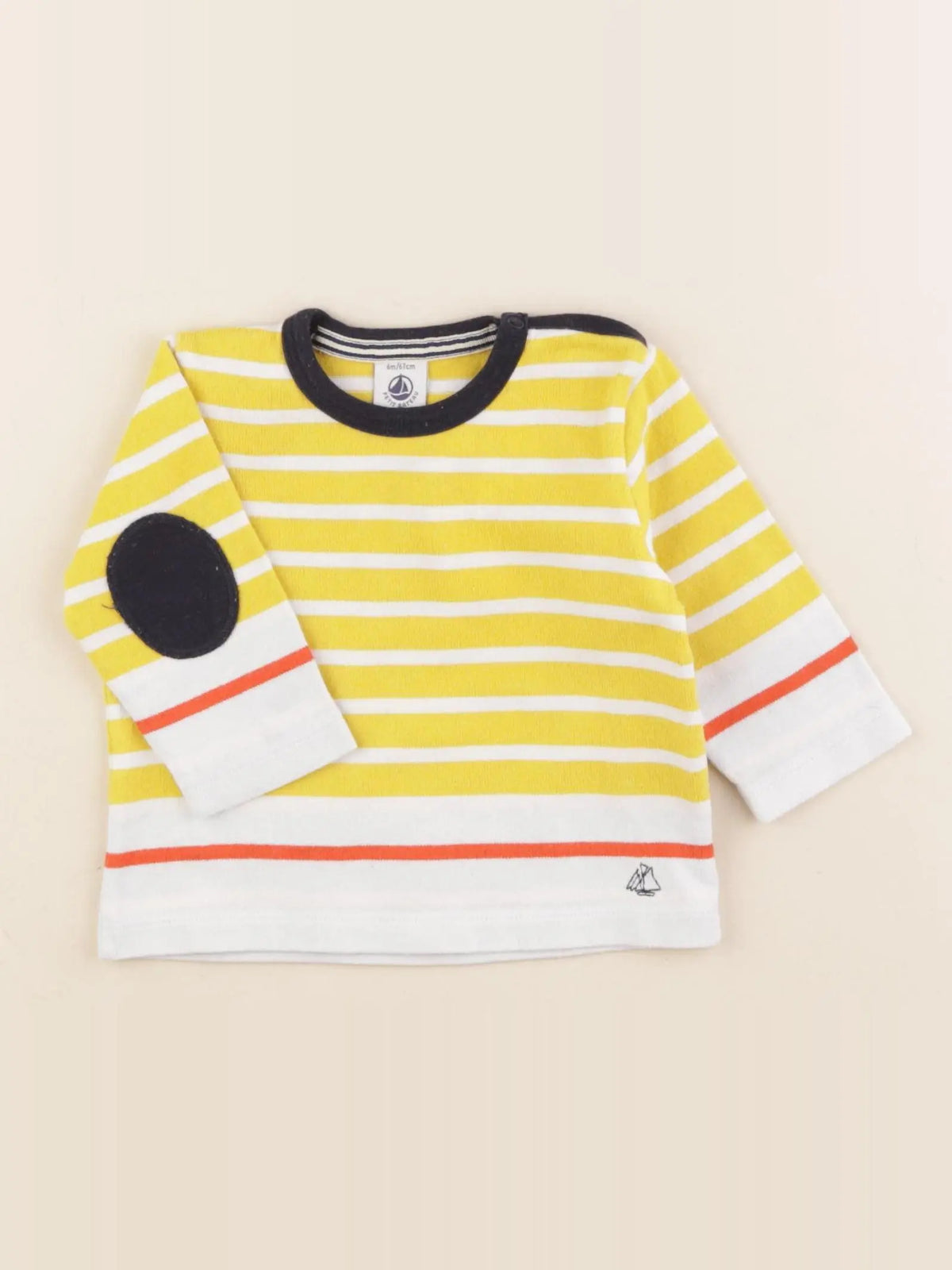 Petit Bateau - tee-shirt jaune - 6 mois