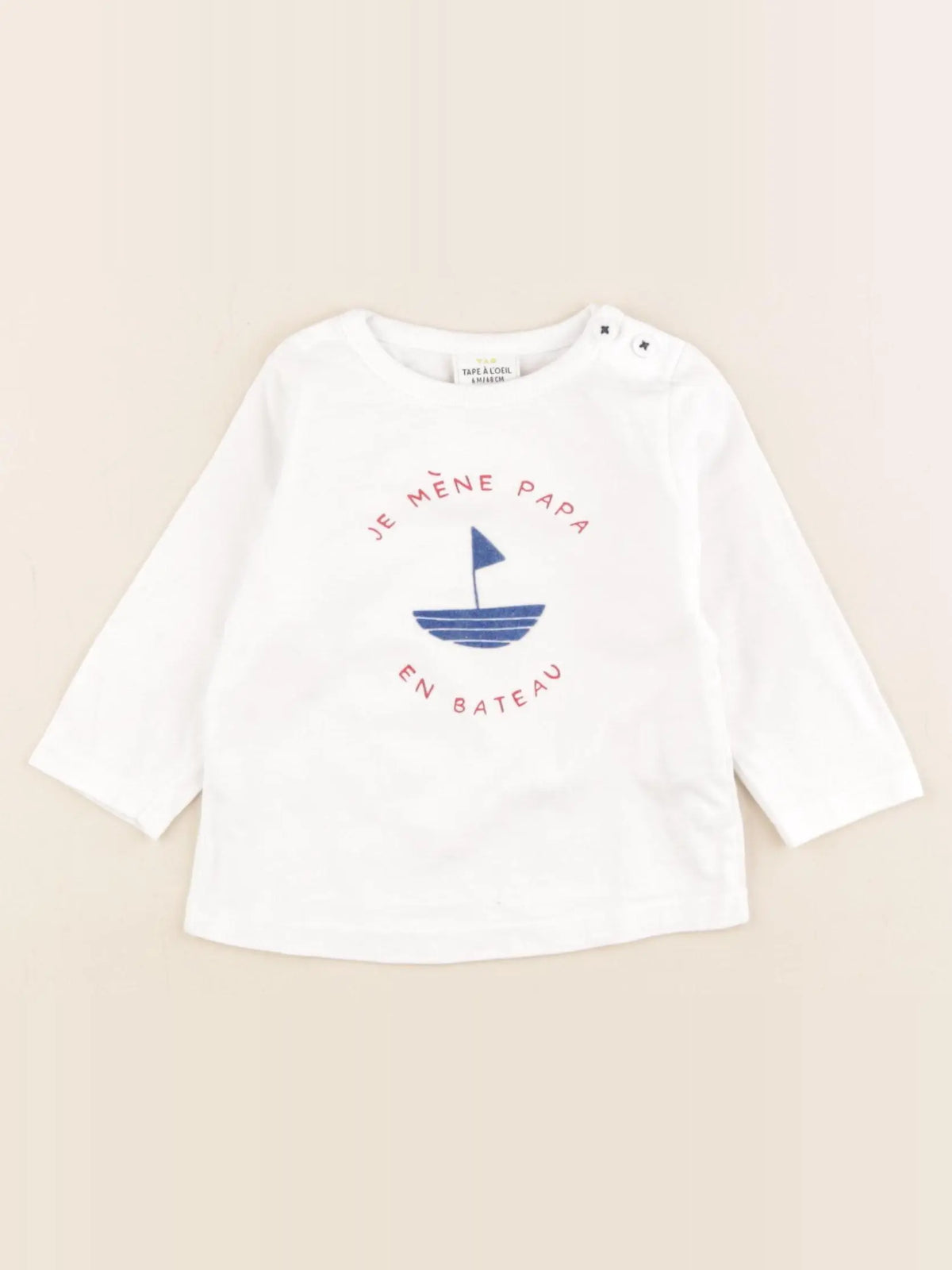 Tape à l'oeil - tee-shirt blanc - 6 mois