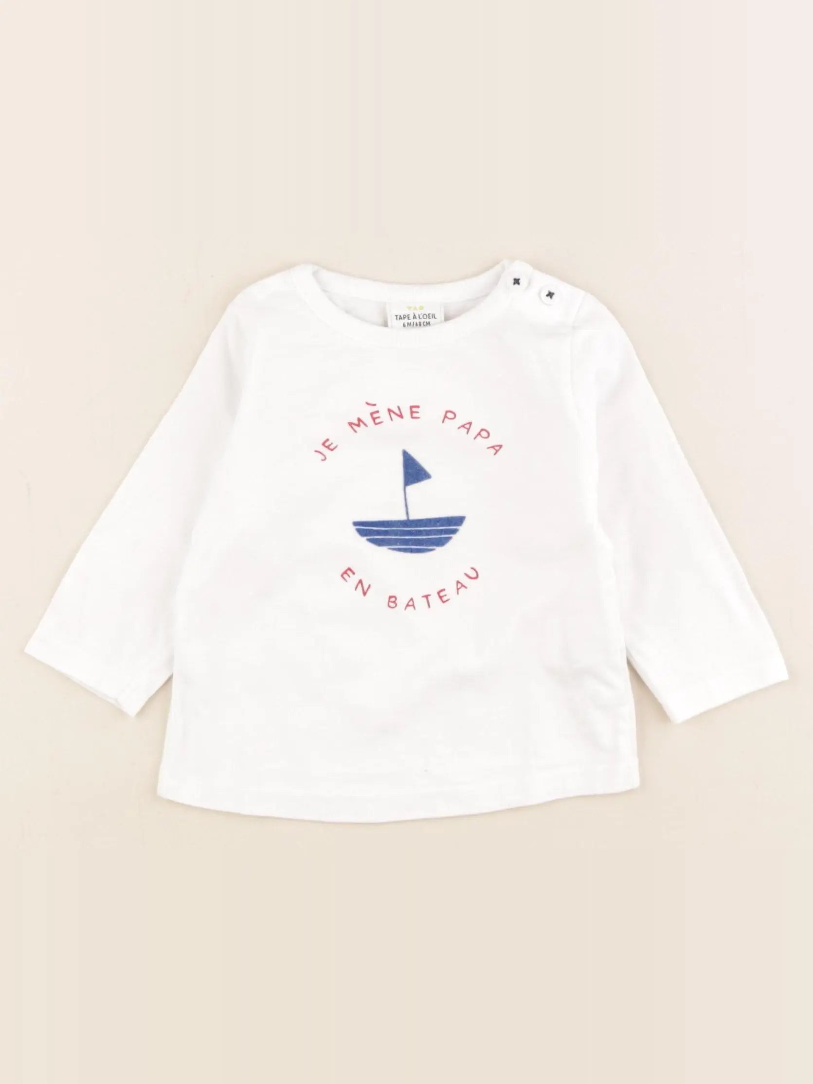 Tape à l'oeil - tee-shirt blanc - 6 mois