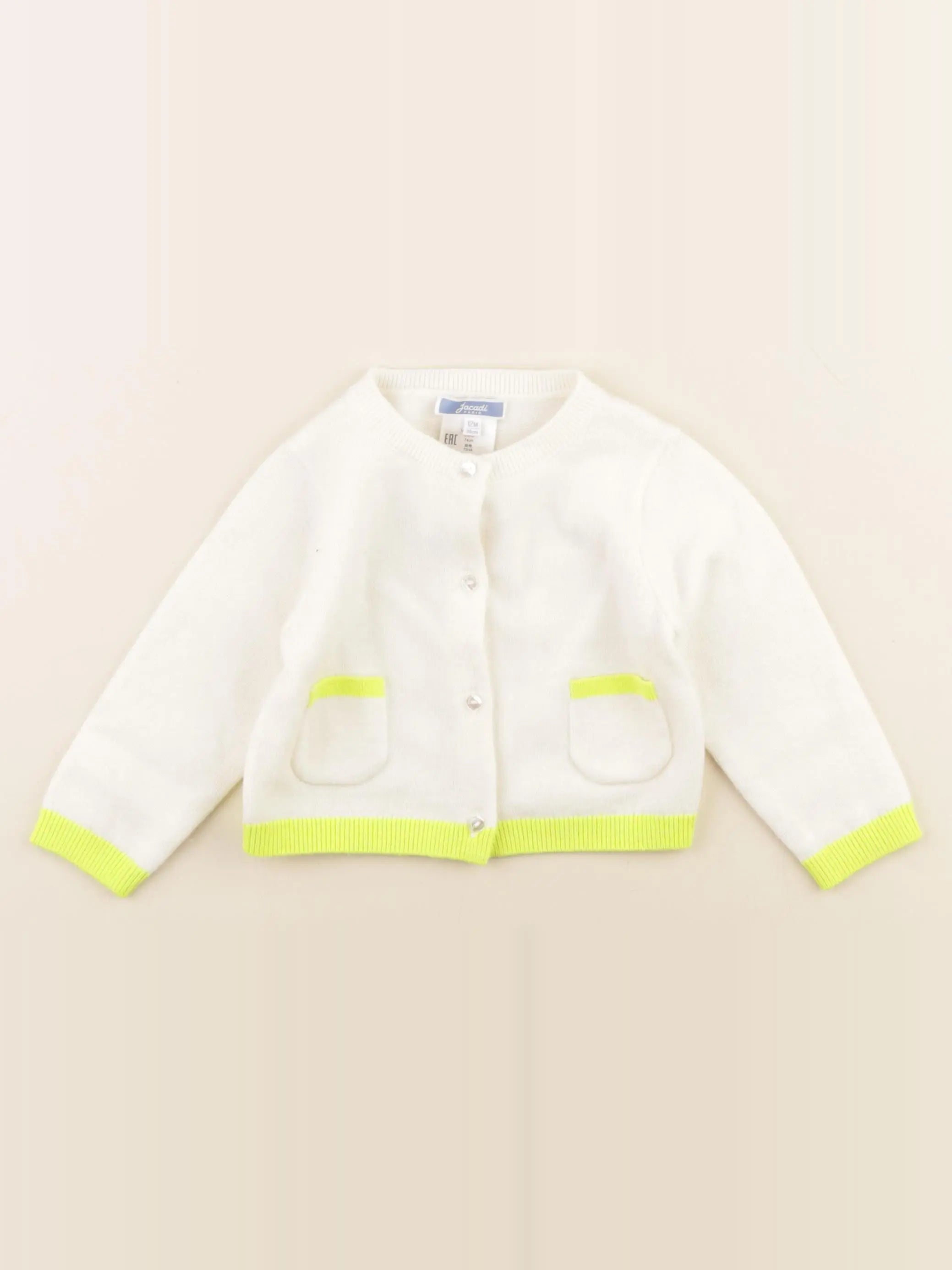 Jacadi - gilet blanc - 12 mois