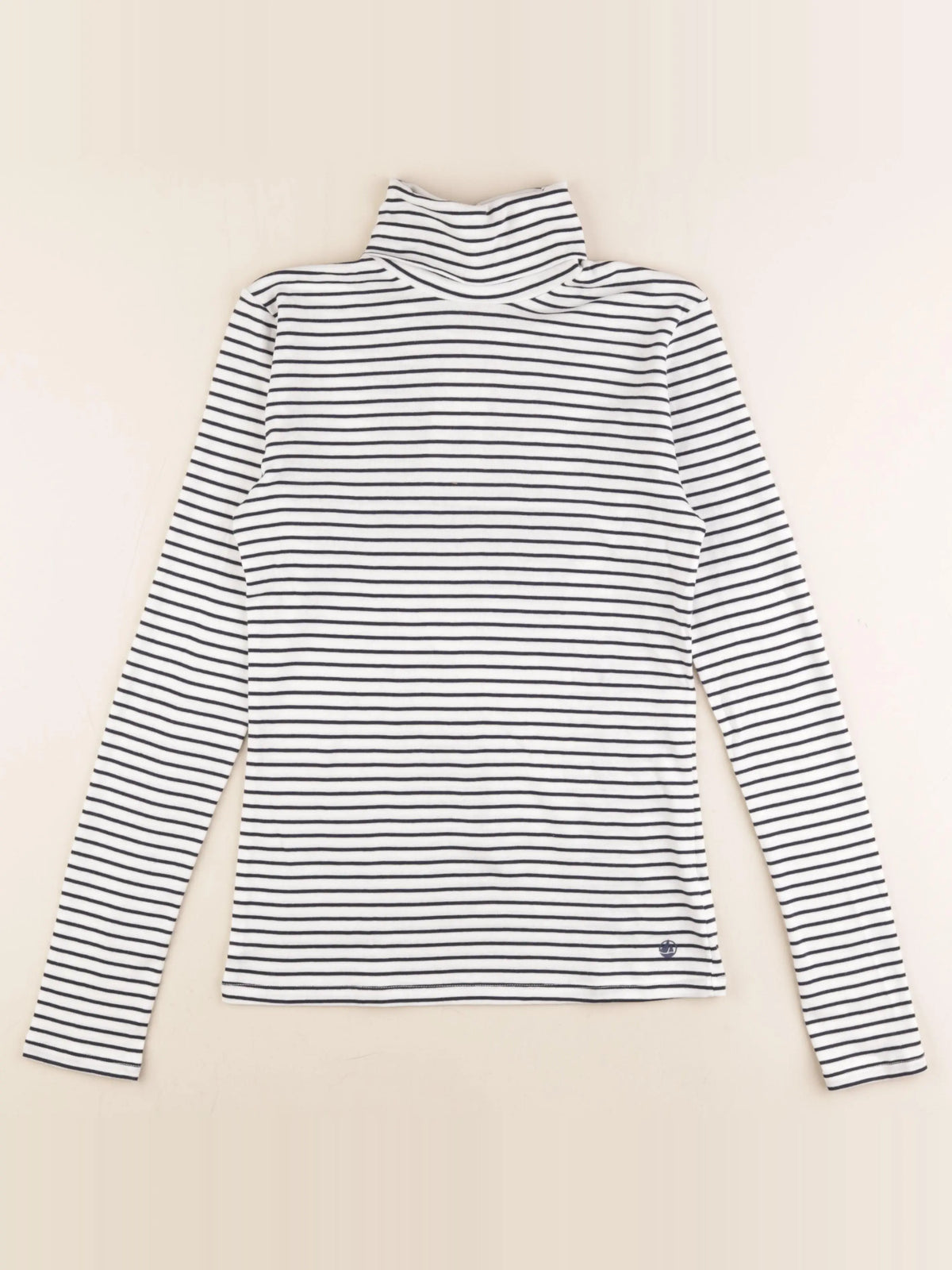 Petit Bateau - sous-pull bleu, blanc - 14 ans