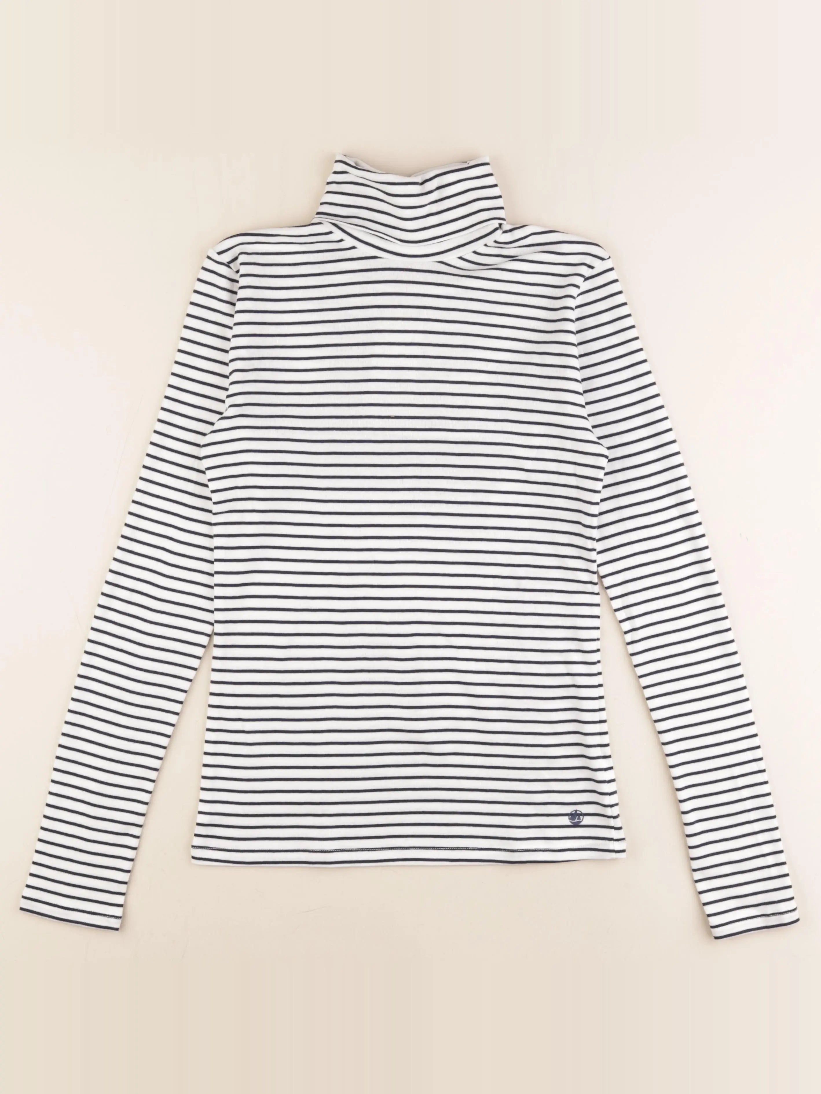 Petit Bateau - sous-pull bleu, blanc - 14 ans