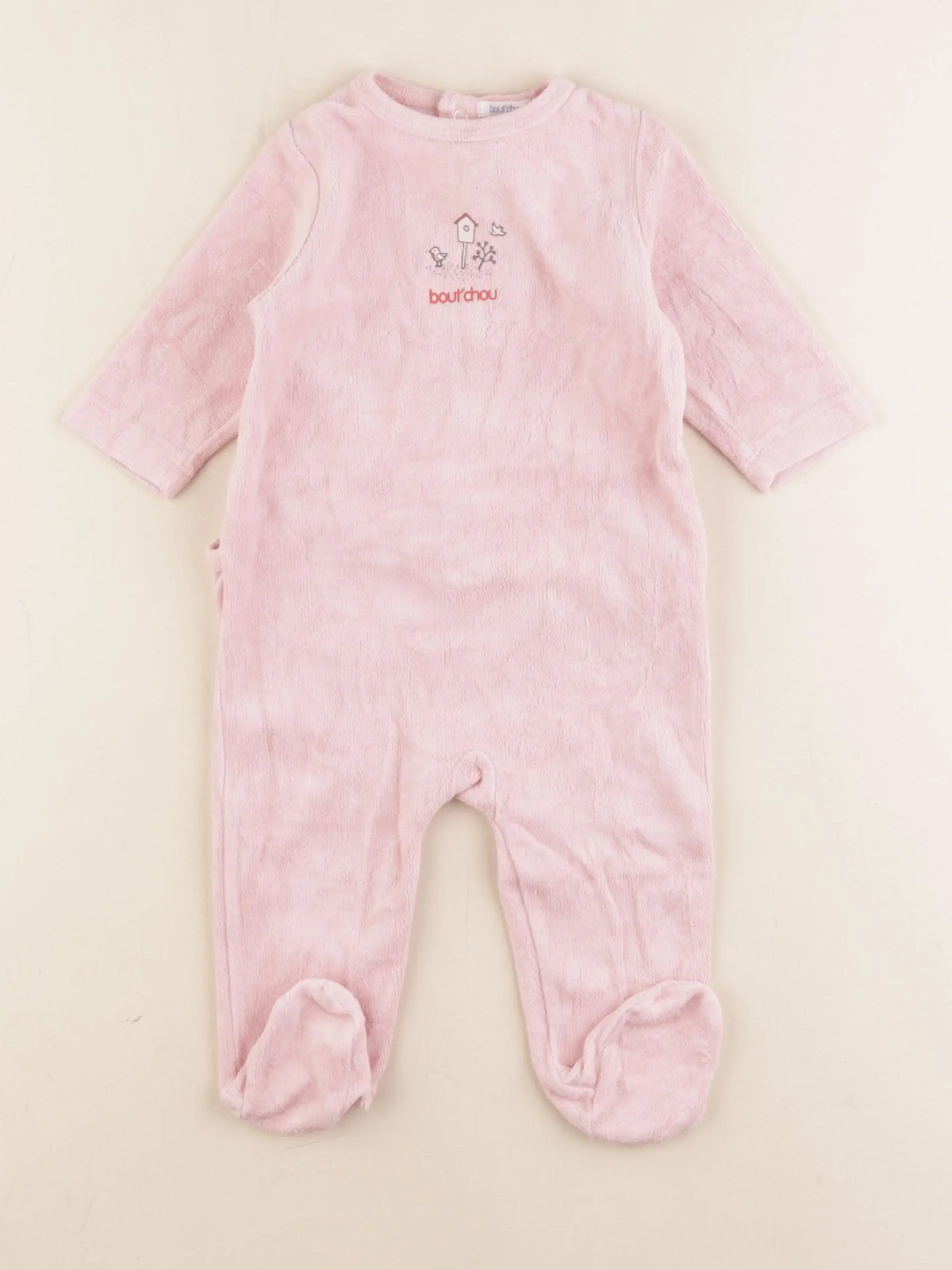 Boutchou - pyjama velours rose - 6 mois