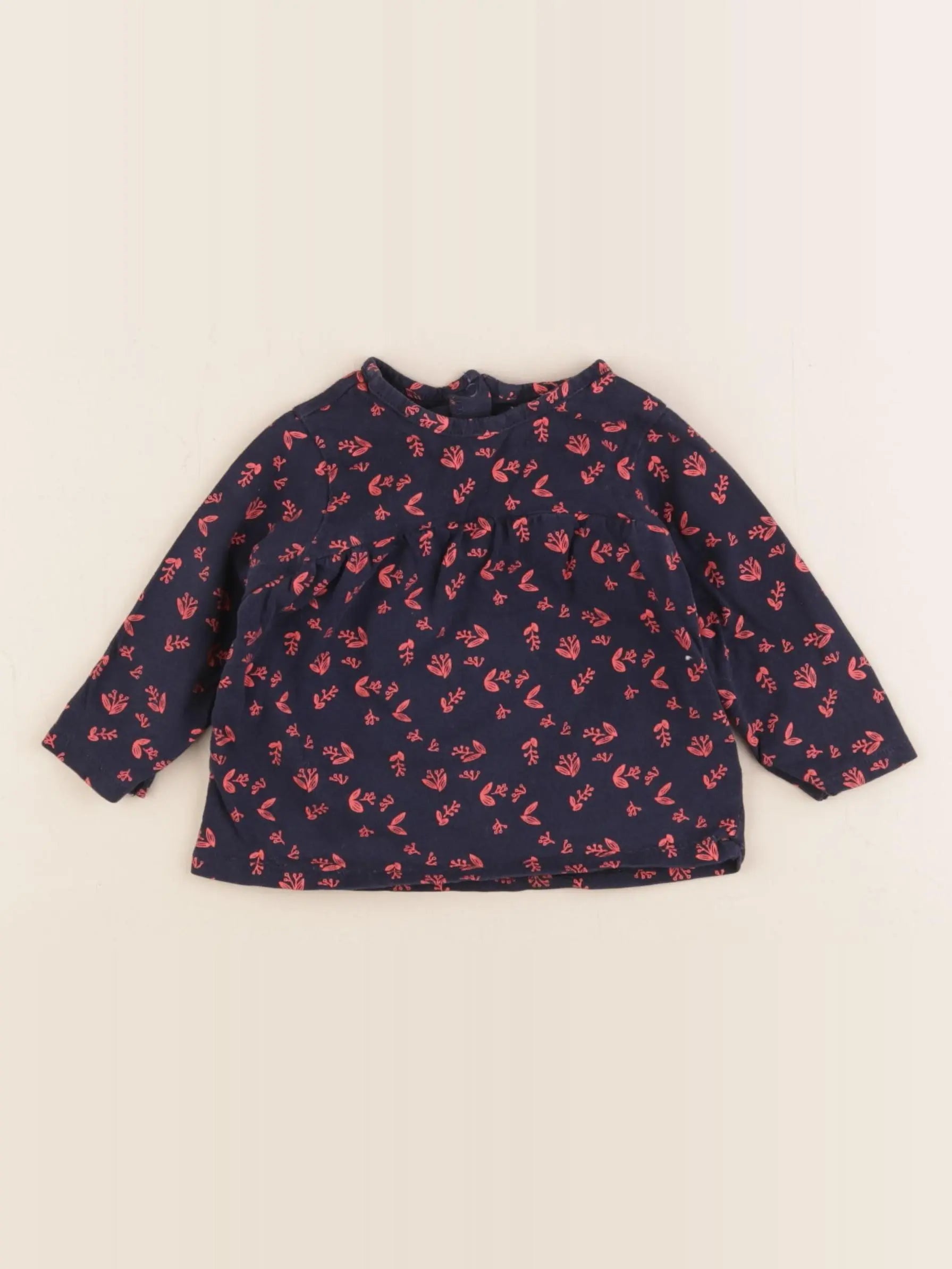 Vertbaudet - tee-shirt bleu, rouge - 6 mois
