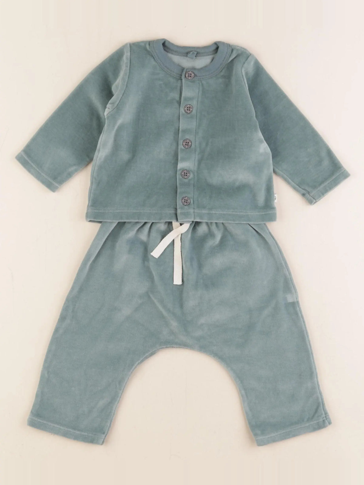 Petit Bateau - ensemble vert - 6 mois